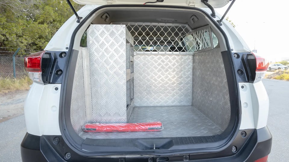 Used 2022 Toyota Rush EX in White – Delivery Box Rear Opening View for Sale at First Choice Cars Dubai Sharjah
