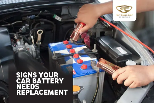 car battery signs