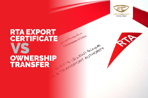 rta vehicle export certificate vs ownership transfer