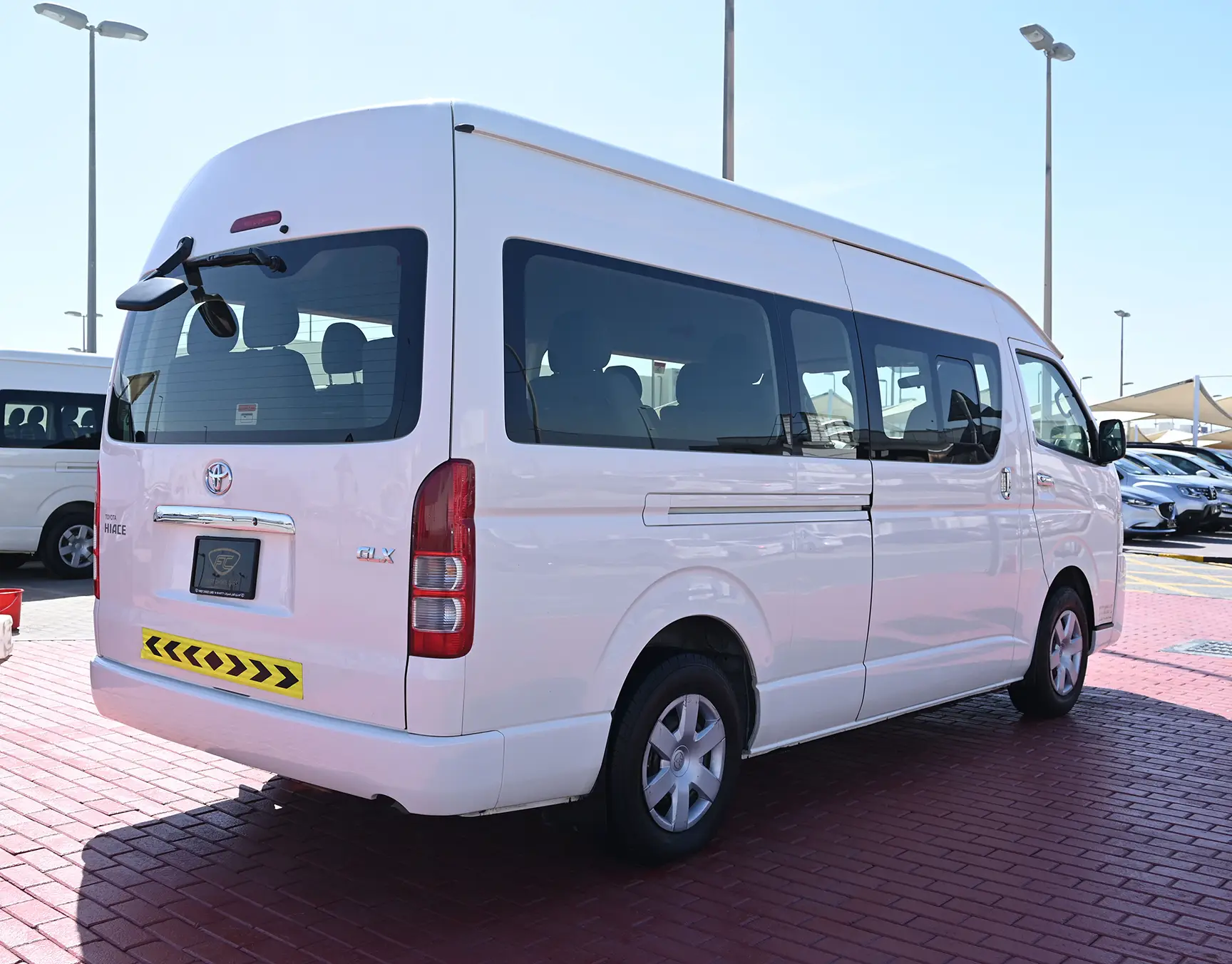 Used 2018 Toyota Hiace GLX - High Roof White – Right Back Diagonal (45°) View at First Choice Cars Sharjah
