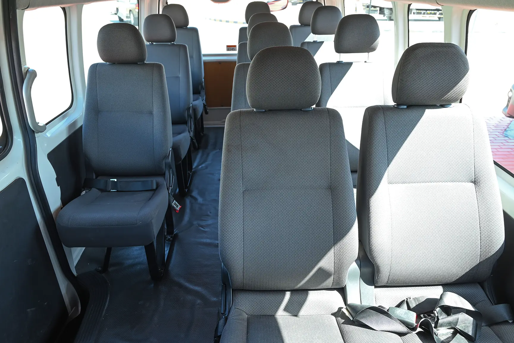 Used 2018 Toyota Hiace GLX - High Roof White – Rear Seat View at First Choice Cars Sharjah