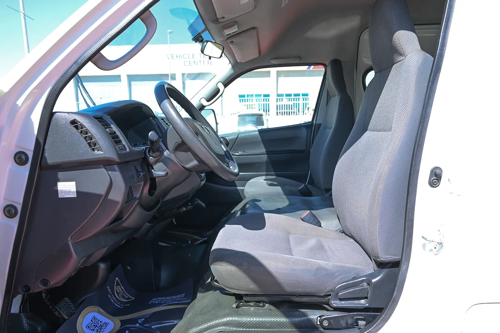 Used 2018 Toyota Hiace GLX - High Roof White – Front Driver Side Cabin View at First Choice Cars Sharjah