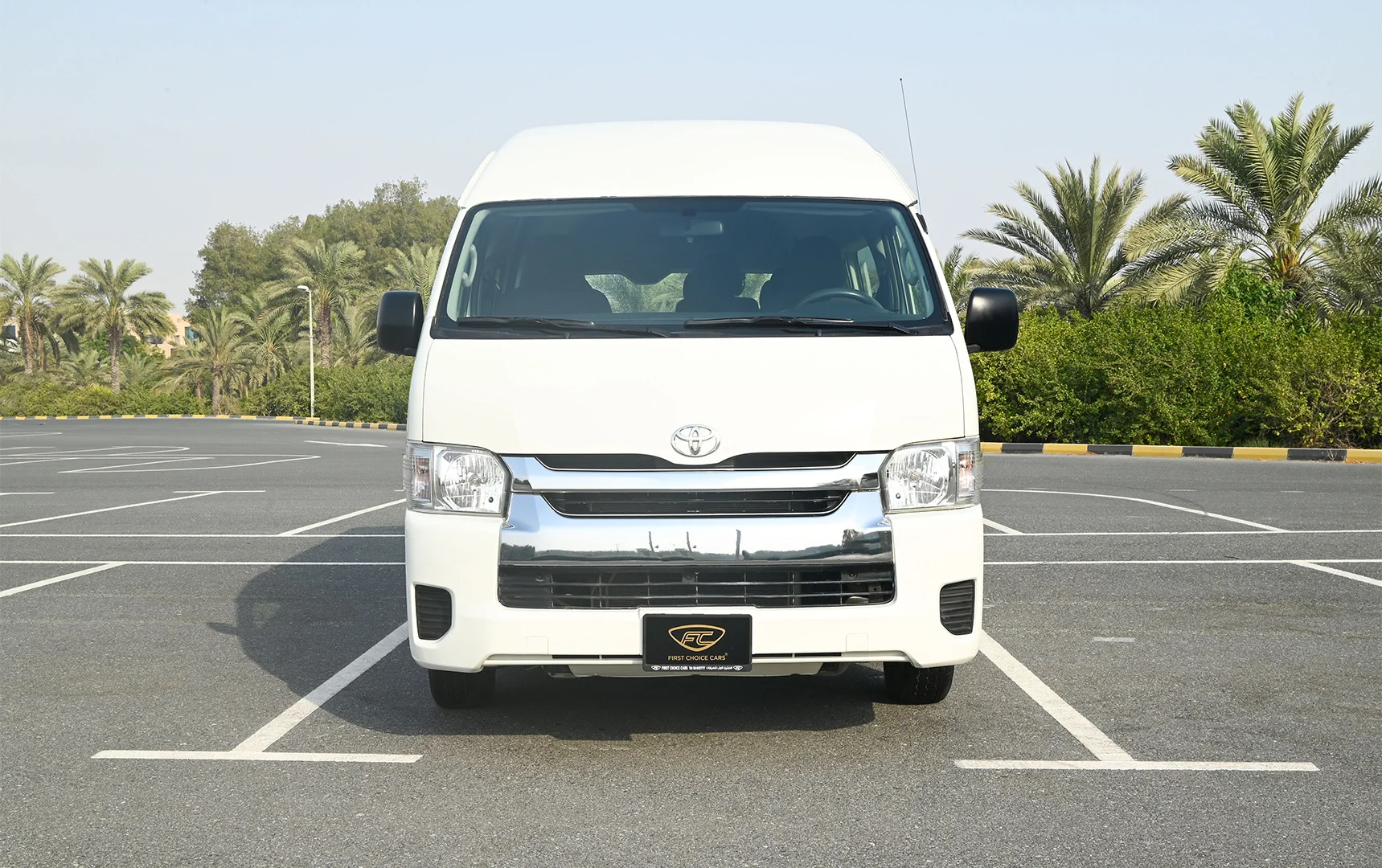 Used 2018 Toyota Hiace GLX - High Roof White – Front View at First Choice Cars Sharjah