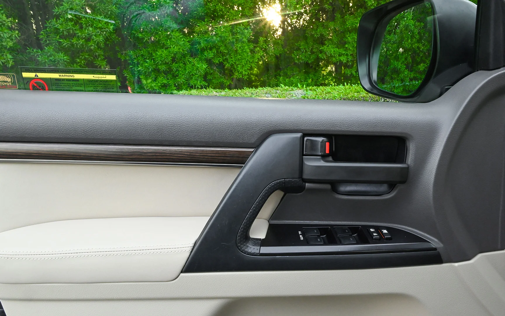 Used 2021 Toyota Land Cruiser GXR White – Driver Door Panel Full View at First Choice Cars Sharjah