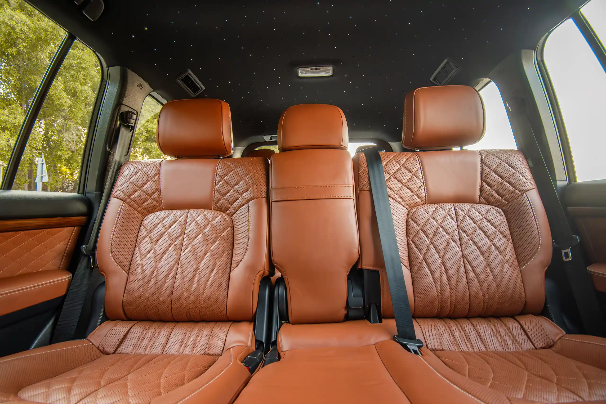 Used 2016 Toyota Land Cruiser Gxr 5.7L V8 White – Rear Seat View at First Choice Cars Sharjah