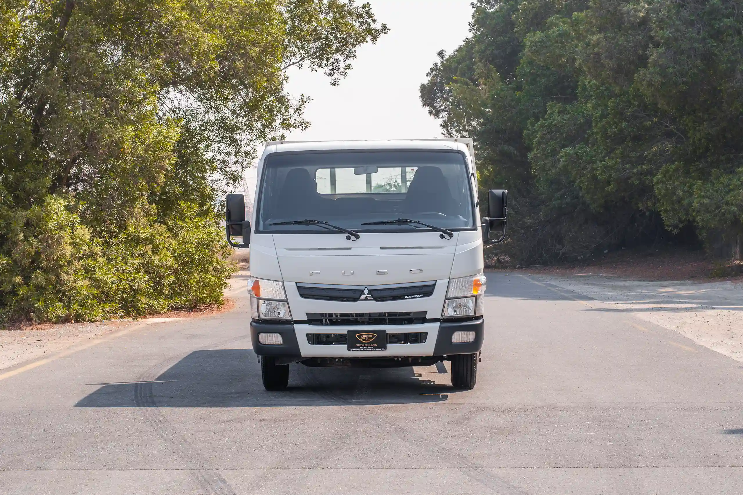 Used 2023 Mitsubishi Canter Double Cabin White – Front View at First Choice Cars Sharjah