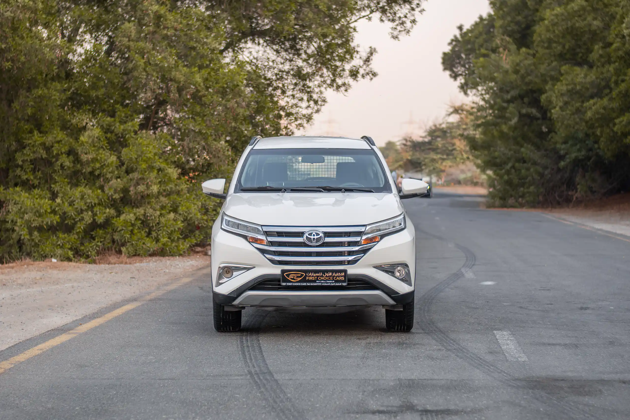 Used 2023 Toyota Rush Ex White – Front View at First Choice Cars Sharjah