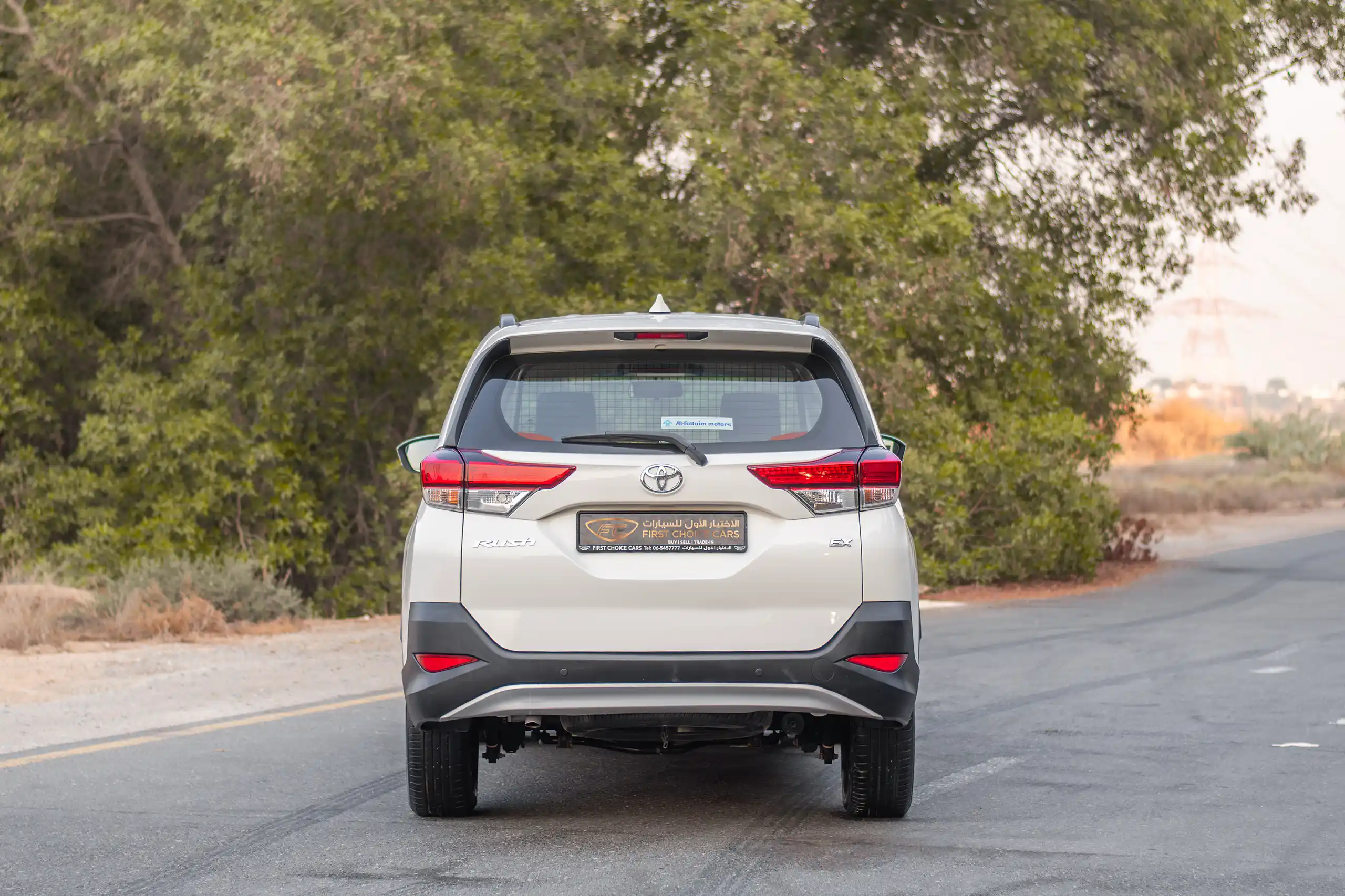 Used 2023 Toyota Rush Ex White – Back/Rear View at First Choice Cars Sharjah