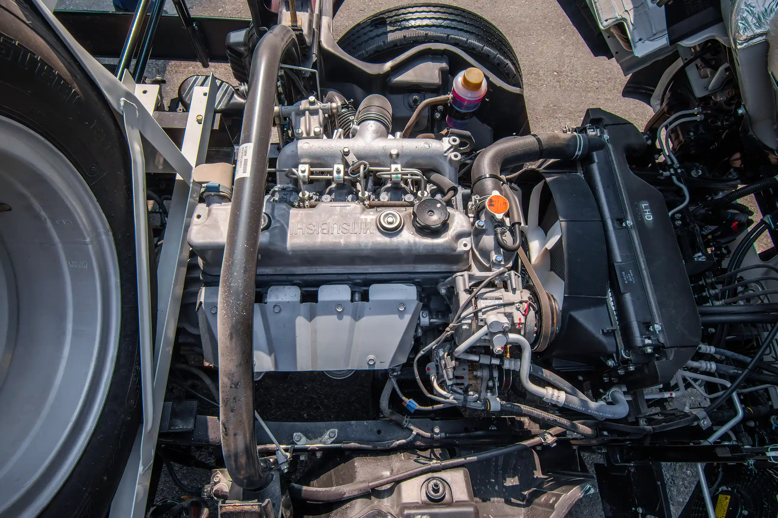 Used 2024 Mitsubishi Canter Tipper White – Engine Bay View at First Choice Cars Sharjah