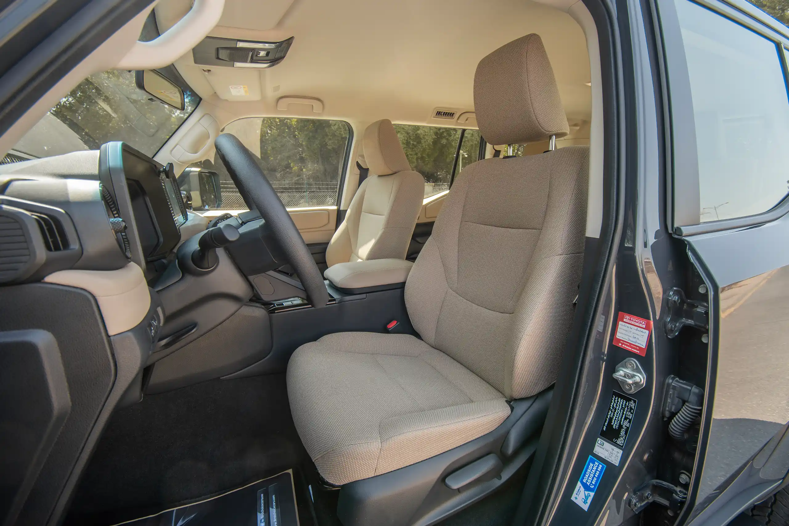 Used 2024 Toyota Prado TXR Grey – Front Driver Side Cabin View at First Choice Cars Sharjah