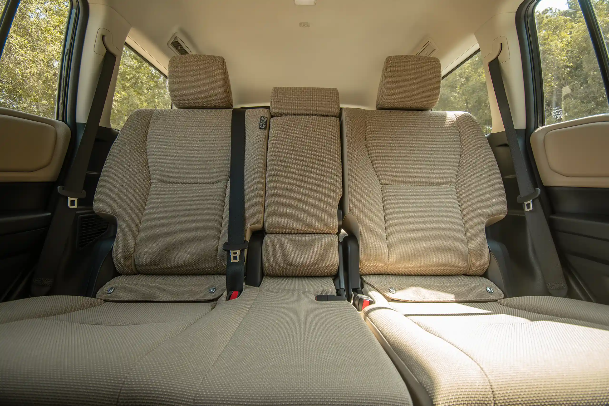 Used 2024 Toyota Prado TXR Grey – Rear Seat View at First Choice Cars Sharjah