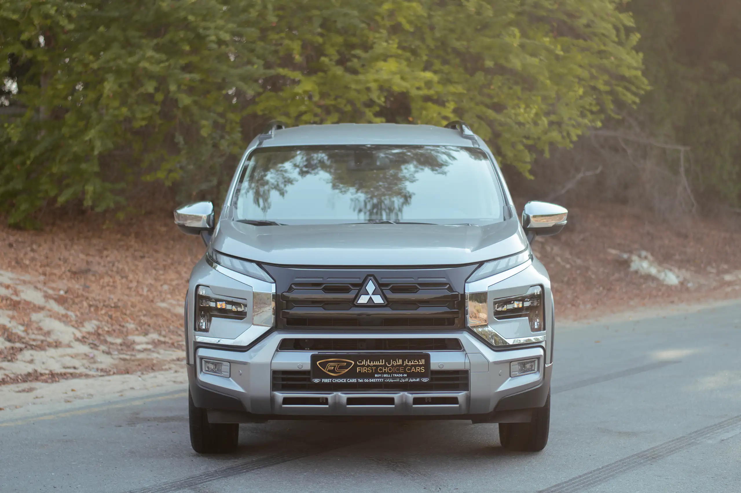 Used 2024 Mitsubishi Xpander Cross Premium Silver – Front View at First Choice Cars Sharjah