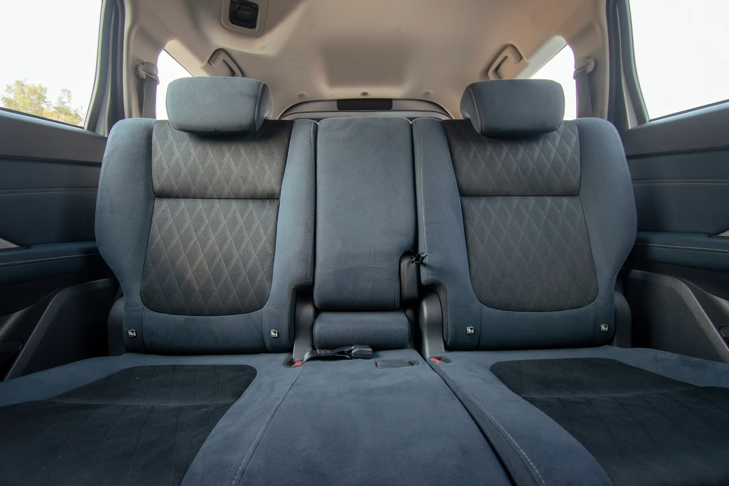 Used 2024 Mitsubishi Xpander Cross Premium Silver – Rear Seat View at First Choice Cars Sharjah