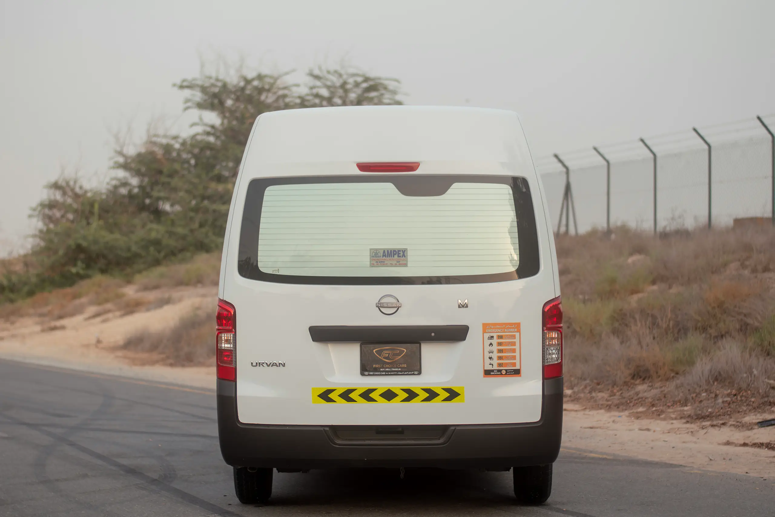 Used 2023 Nissan Urvan High Roof Chiller White – Back/Rear View at First Choice Cars Sharjah