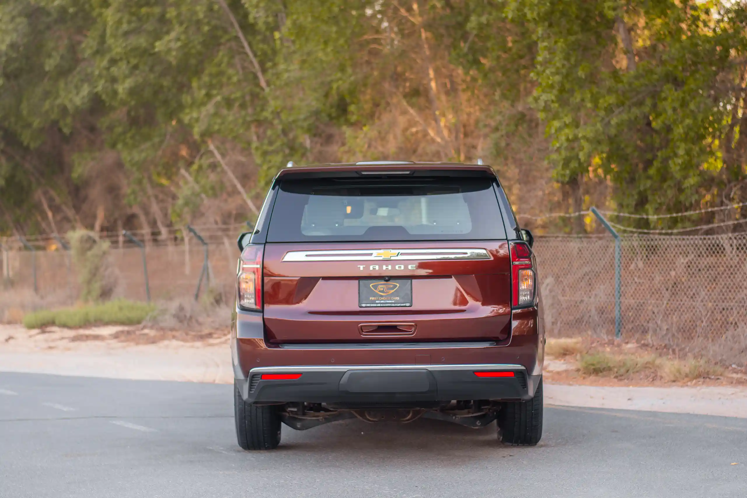 Used 2023 Chevrolet Tahoe LS Maroon – Back/Rear View at First Choice Cars Sharjah