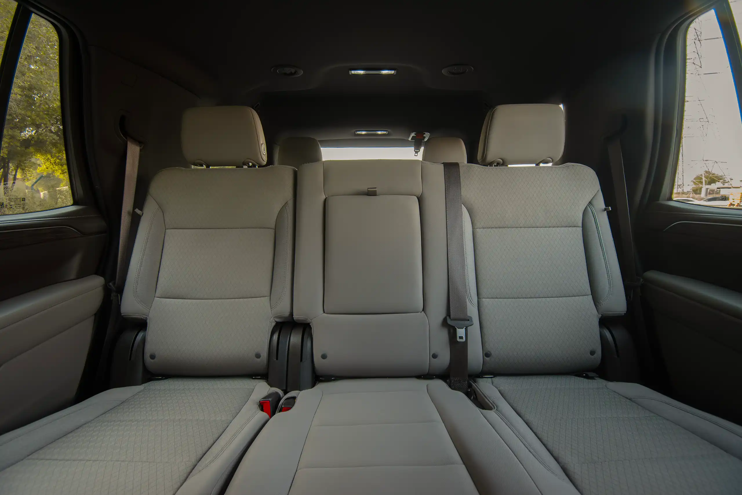 Used 2023 Chevrolet Tahoe LS Maroon – Rear Seat View at First Choice Cars Sharjah