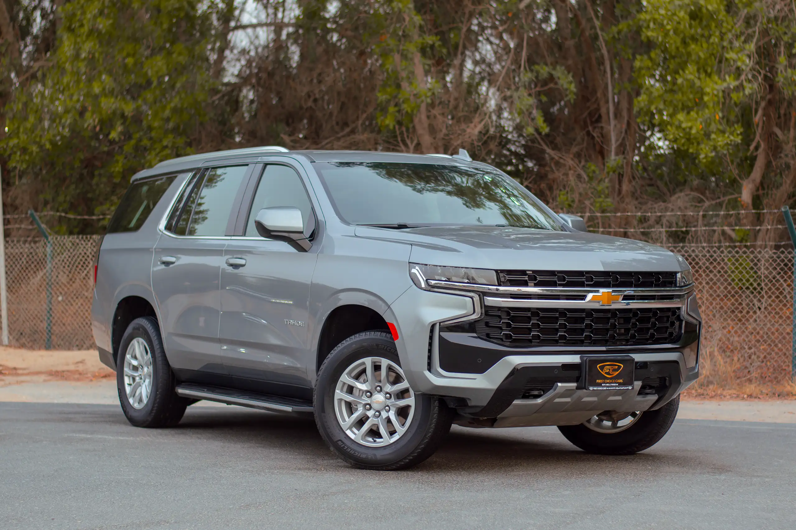 Used 2023 Chevrolet Tahoe LS Grey – Right Front Diagonal (45°) View at First Choice Cars Sharjah