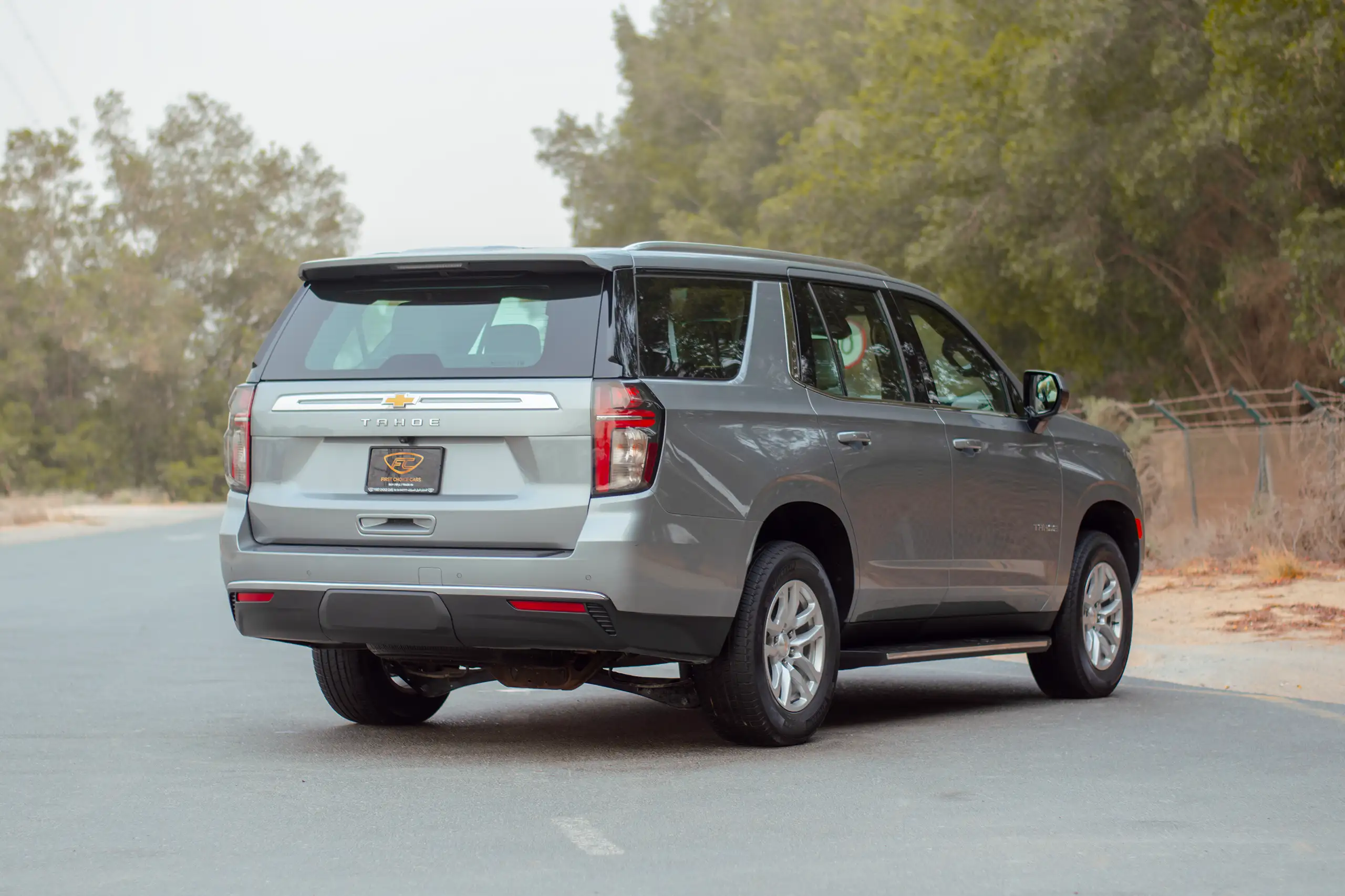Used 2023 Chevrolet Tahoe LS Grey – Right Back Diagonal (45°) View at First Choice Cars Sharjah