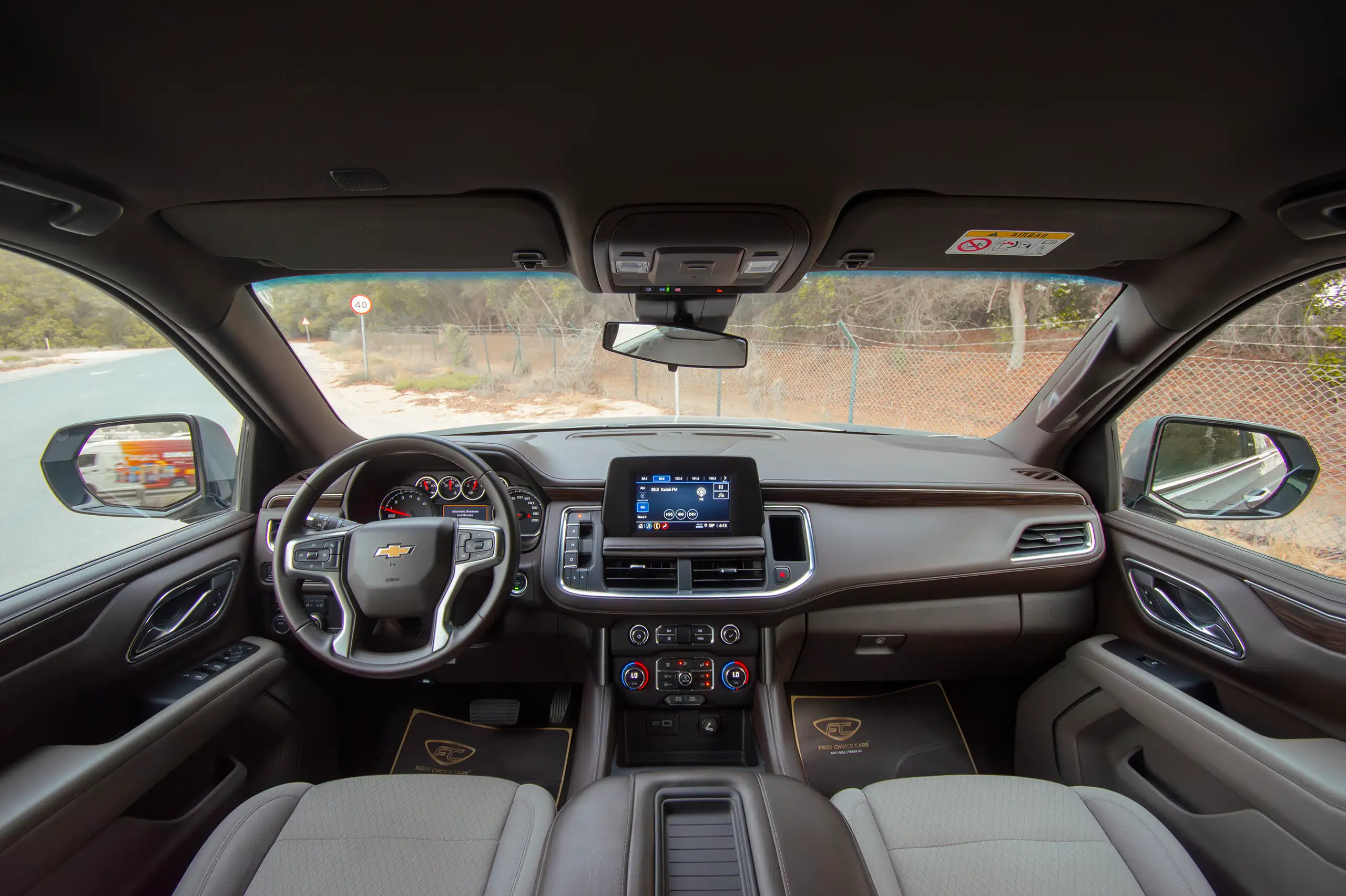 Used 2023 Chevrolet Tahoe LS Grey – Front Cabin / Dashboard Full View at First Choice Cars Sharjah