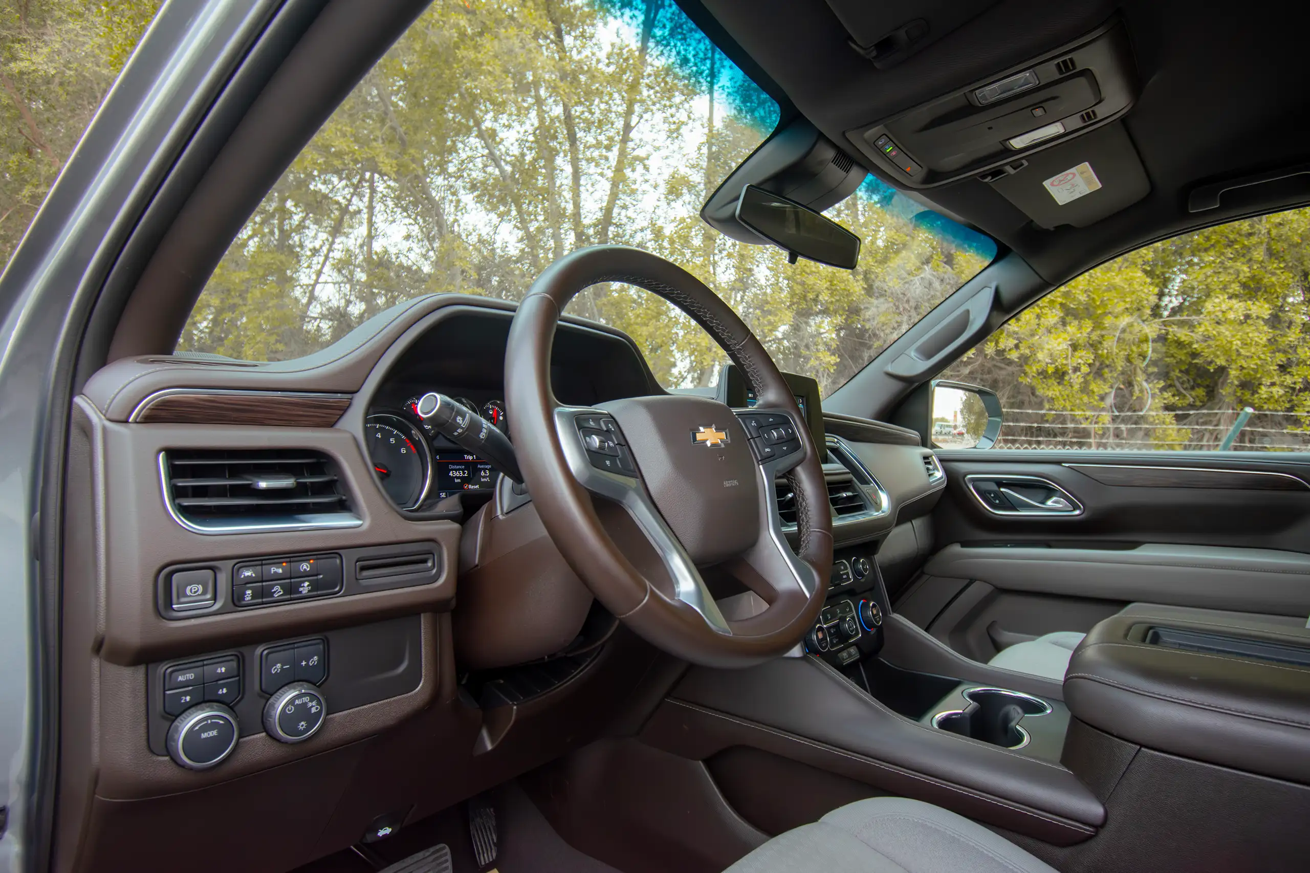 Used 2023 Chevrolet Tahoe LS Grey – Driver Side Dashboard & Steering View at First Choice Cars Sharjah