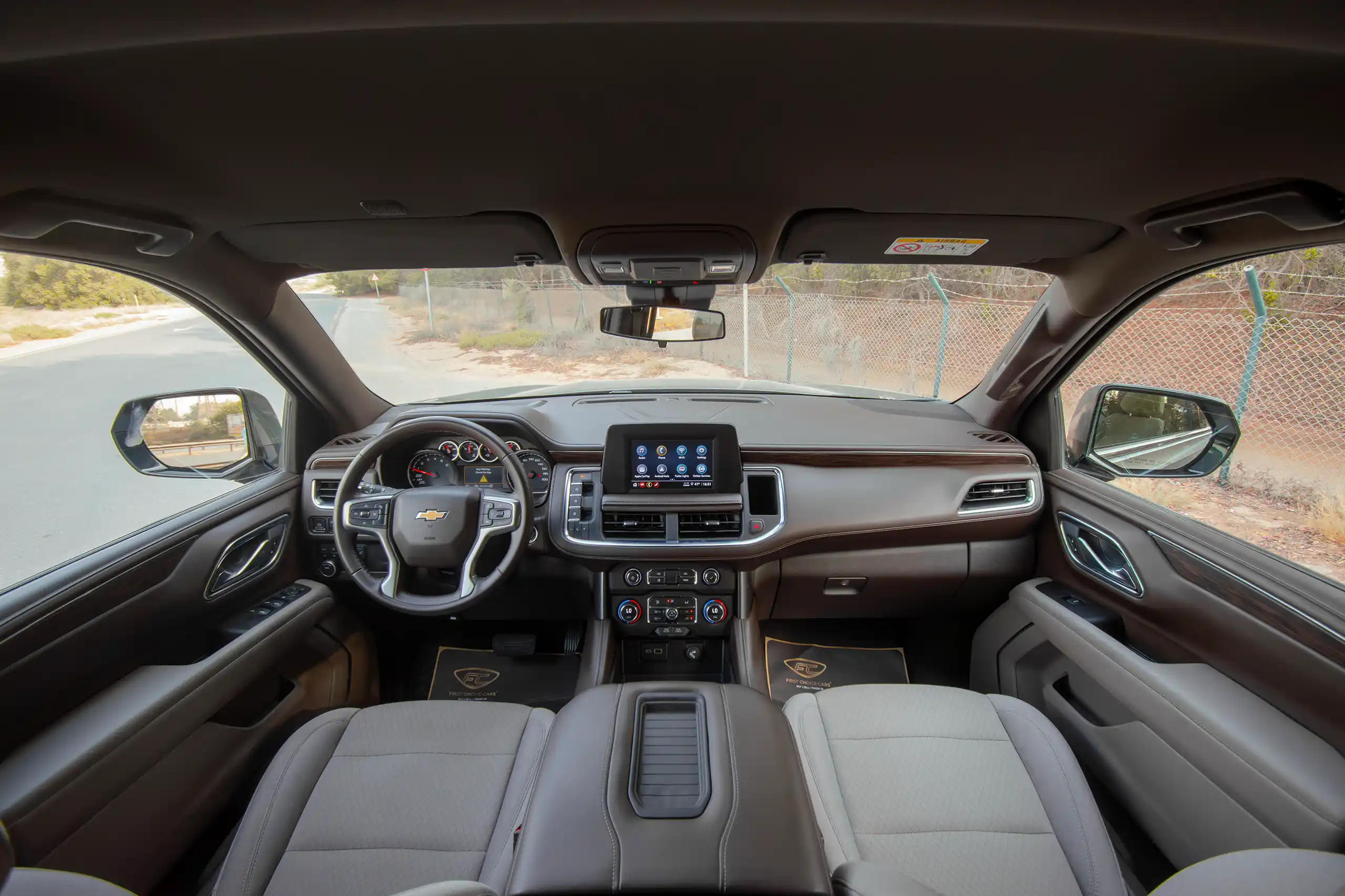 Used 2023 Chevrolet Tahoe LS Green – Front Cabin / Dashboard Full View at First Choice Cars Sharjah