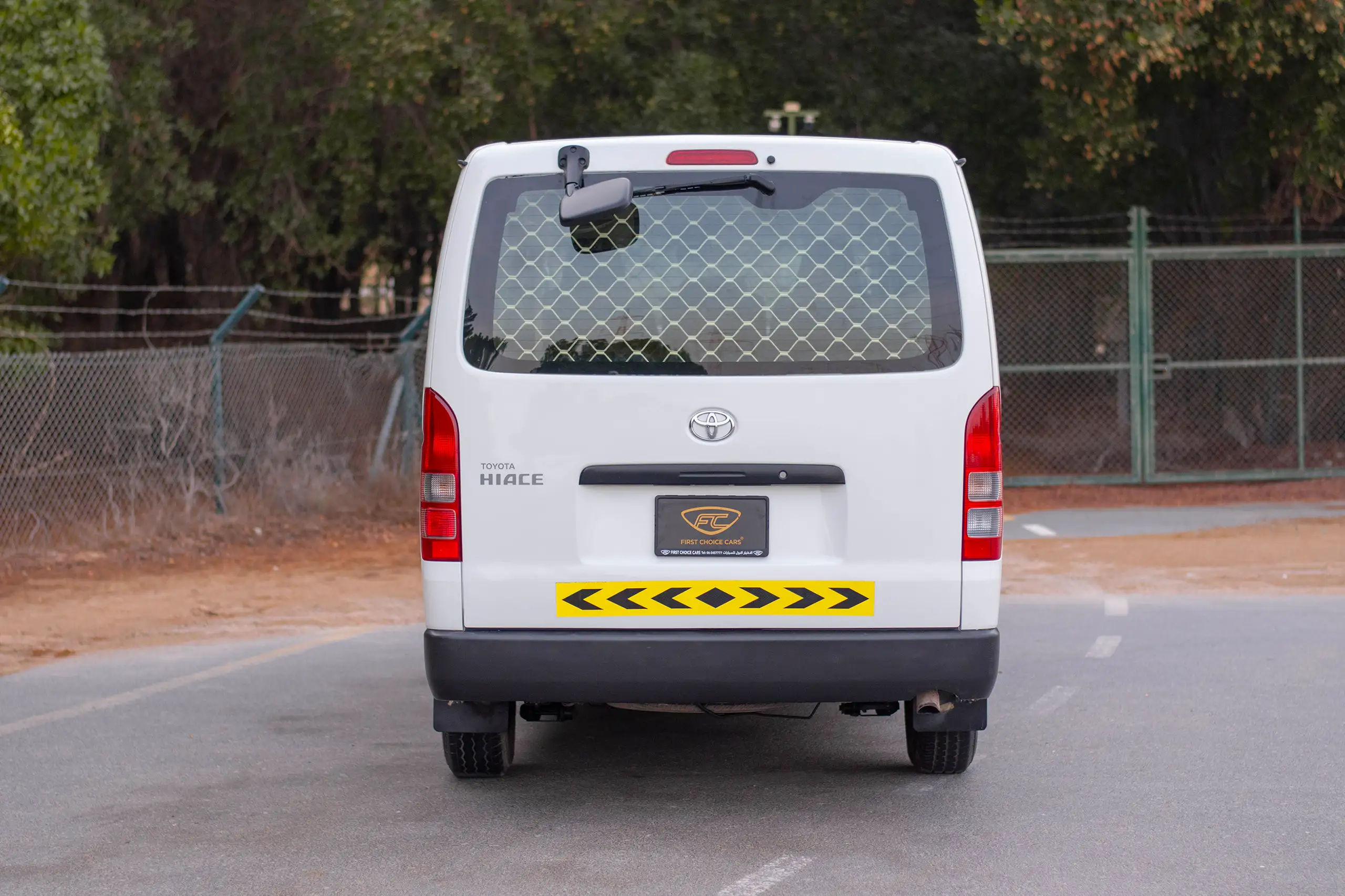Used 2022 Toyota Hiace GL Std Roof 3 STR Panel Van White – Back/Rear View at First Choice Cars Sharjah