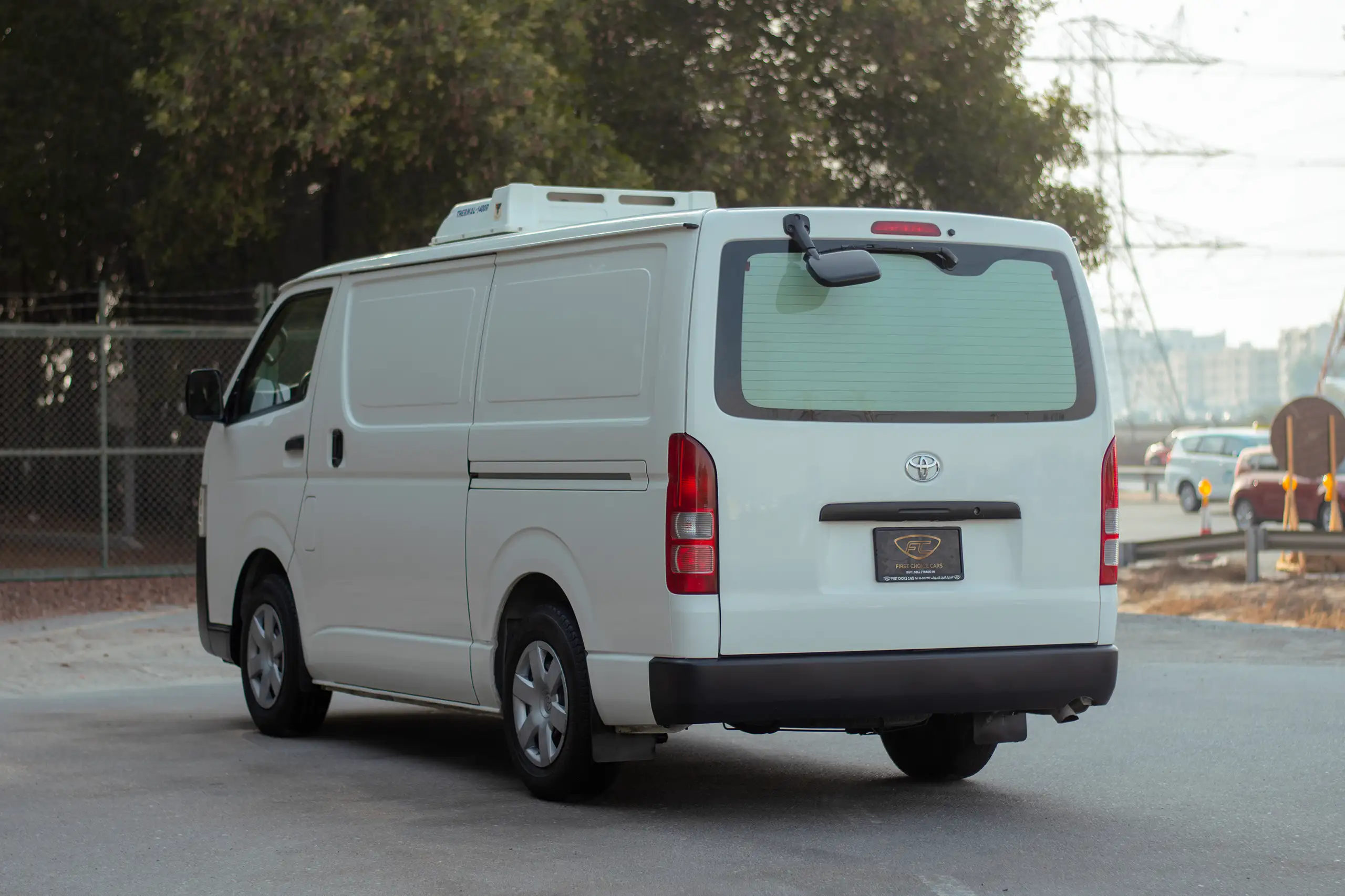 Used 2022 Toyota Hiace Std Roof - Chiller White – Left Back Diagonal (45°) View at First Choice Cars Sharjah