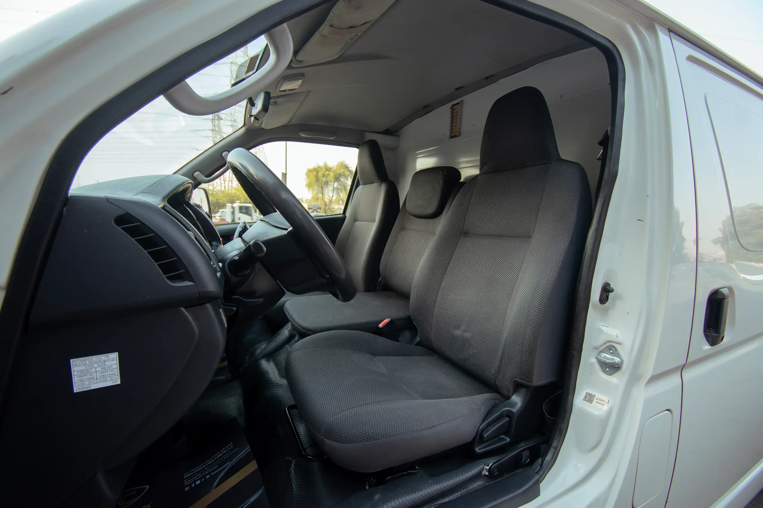 Used 2022 Toyota Hiace Std Roof - Chiller White – Front Driver Side Cabin View at First Choice Cars Sharjah