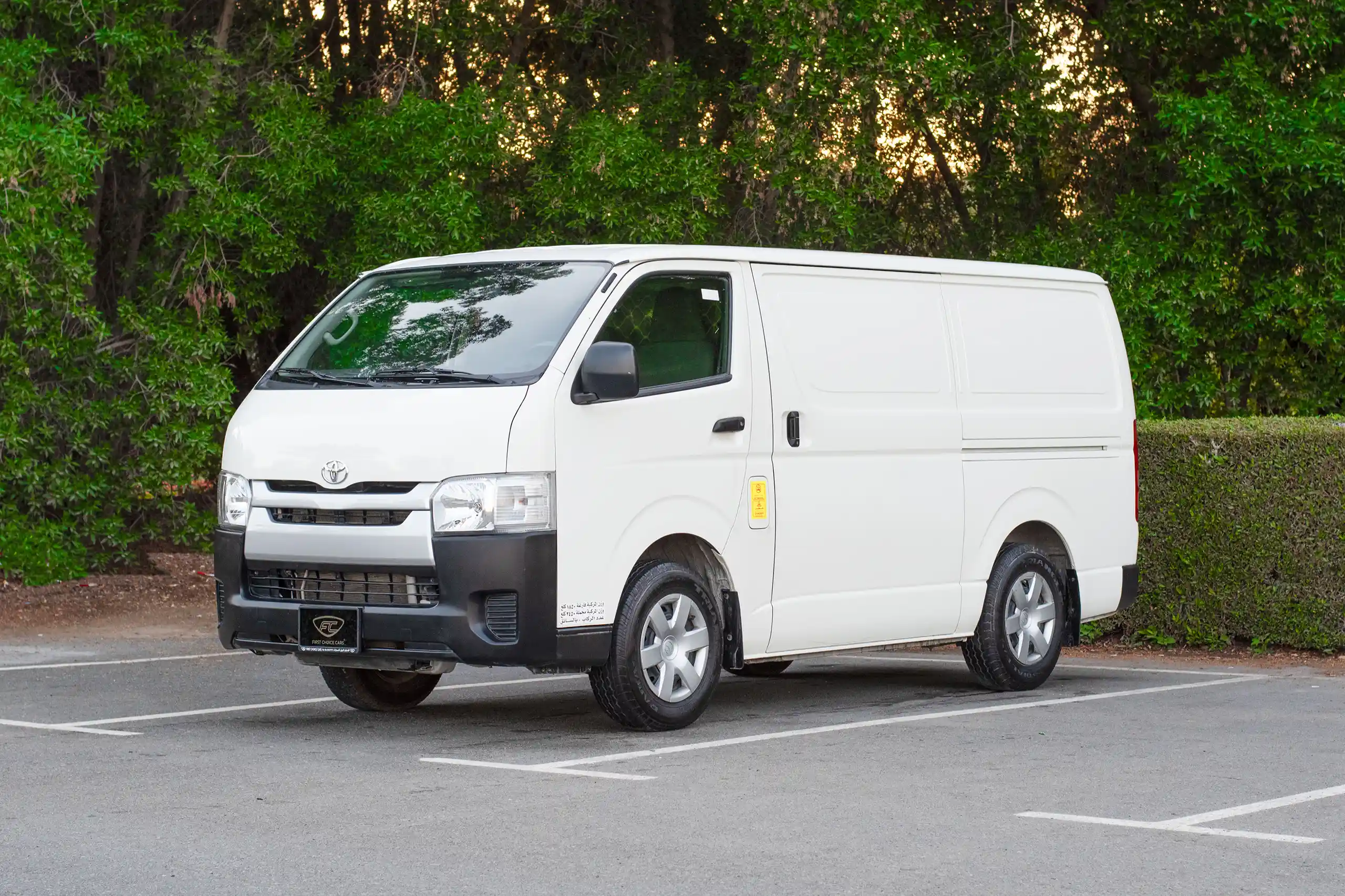 Used 2022 Toyota Hiace GL Std Roof 3 STR Panel Van White – Left Front Diagonal (45°) View at First Choice Cars Sharjah