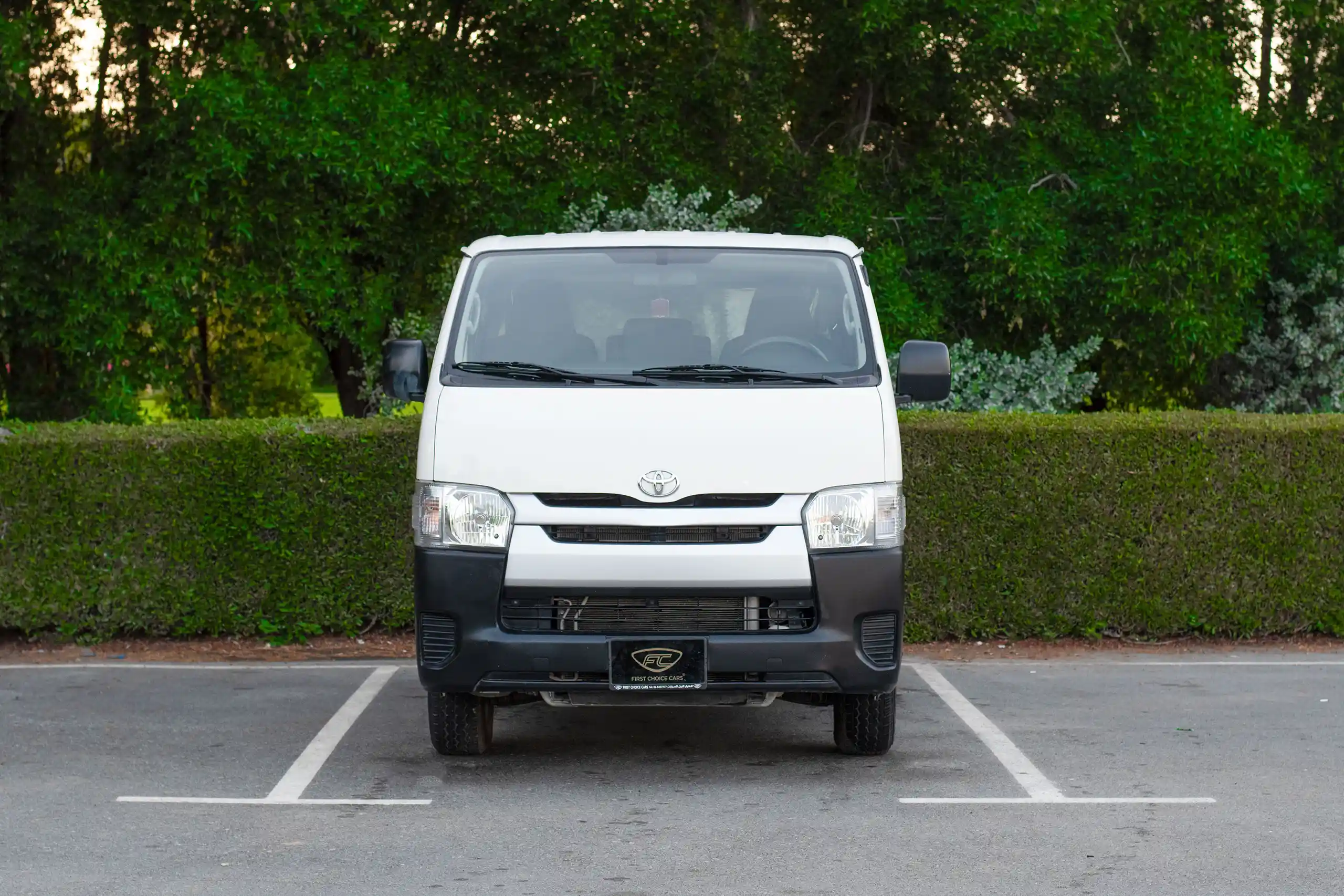 Used 2022 Toyota Hiace GL Std Roof 3 STR Panel Van White – Front View at First Choice Cars Sharjah