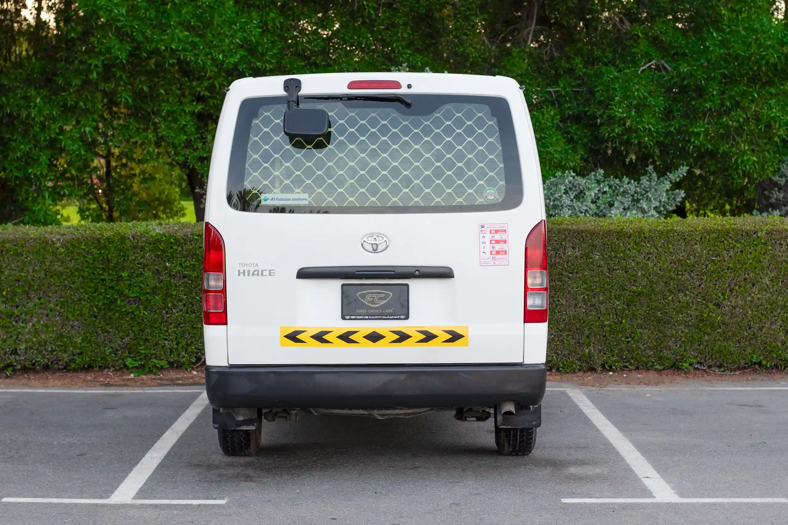 Used 2022 Toyota Hiace GL Std Roof 3 STR Panel Van White – Back/Rear View at First Choice Cars Sharjah