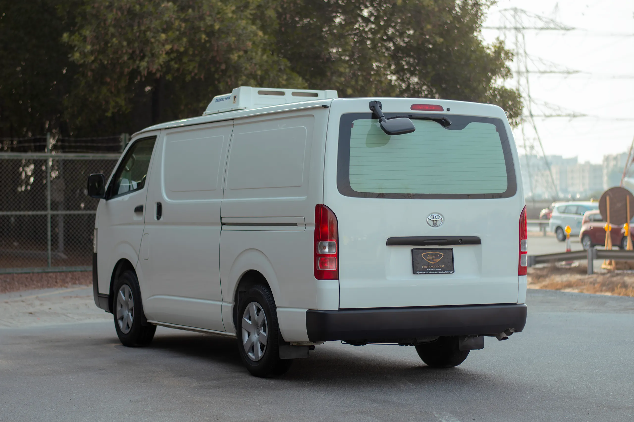 Used 2022 Toyota Hiace Std Roof - Chiller White – Left Back Diagonal (45°) View at First Choice Cars Sharjah
