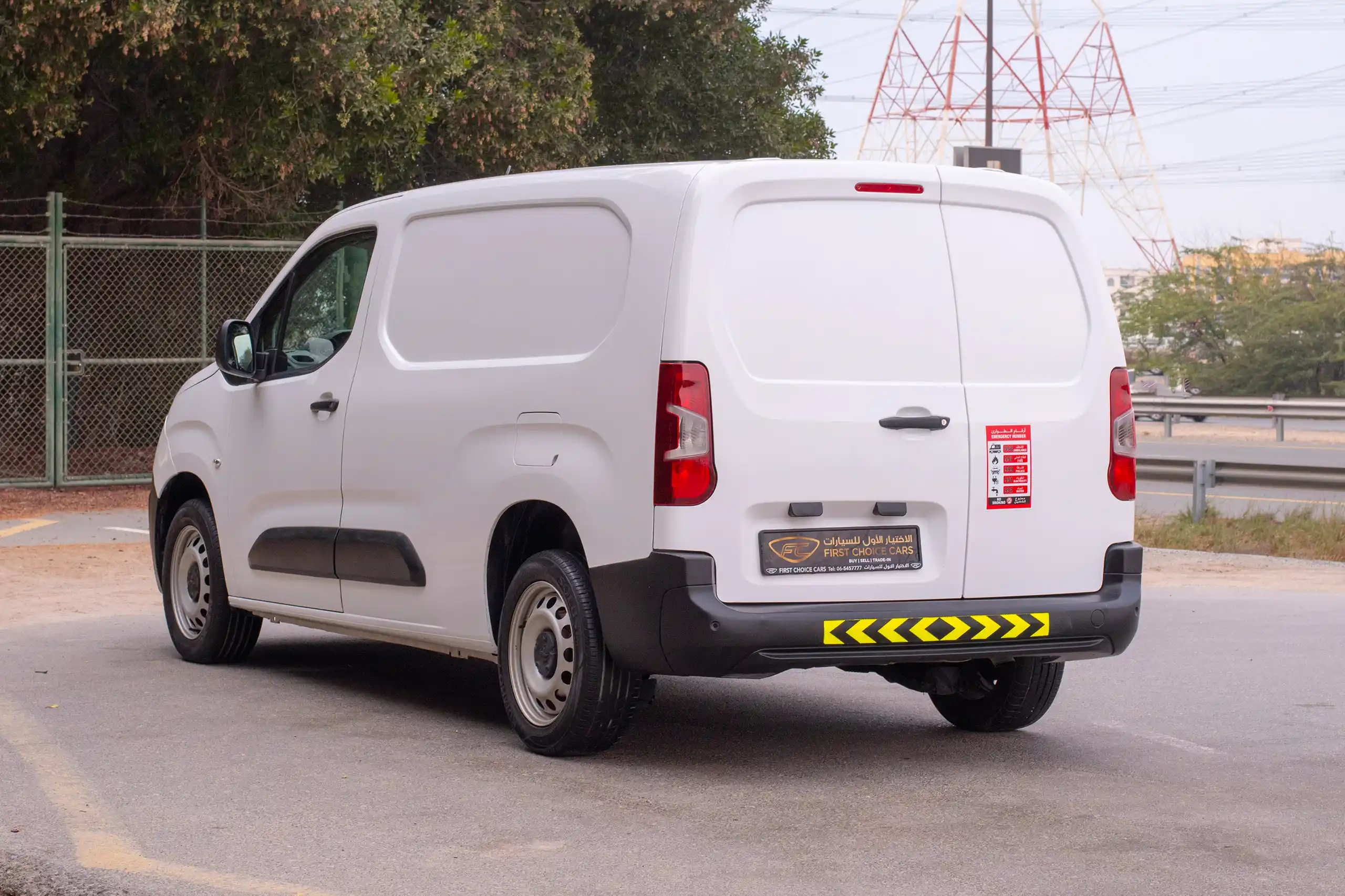Used 2022 Peugeot Partner Standard White – Left Back Diagonal (45°) View at First Choice Cars Sharjah