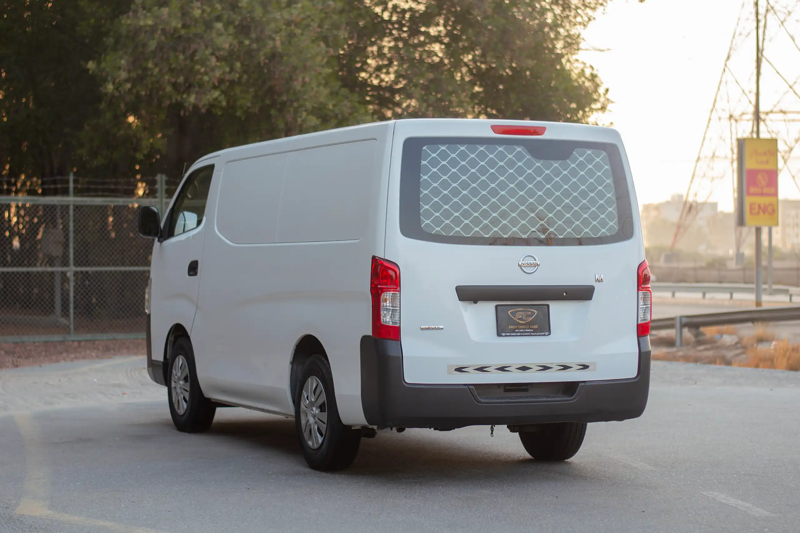 Used 2022 Nissan Urvan Panel Van S/R White – Left Back Diagonal (45°) View at First Choice Cars Sharjah