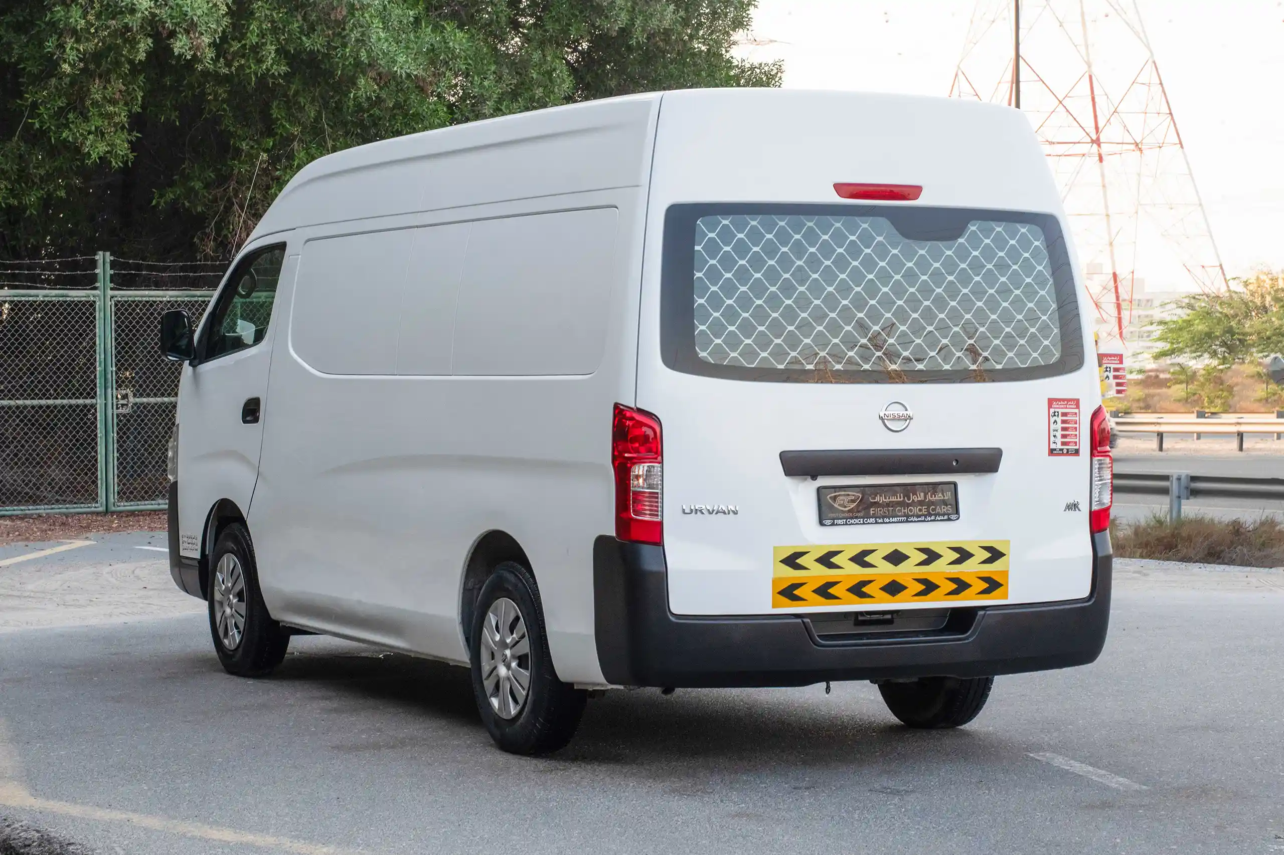 Used 2022 Nissan Urvan Panel Van H/R White – Left Back Diagonal (45°) View at First Choice Cars Sharjah