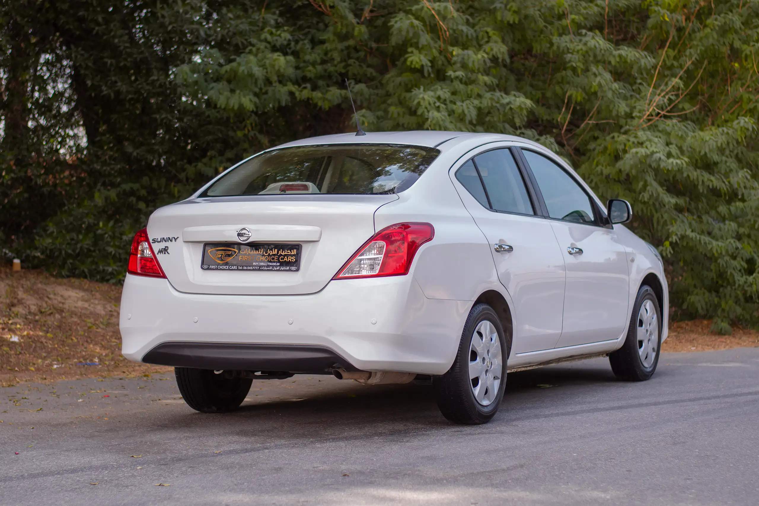Used 2022 Nissan Sunny SV White – Right Back Diagonal (45°) View at First Choice Cars Sharjah