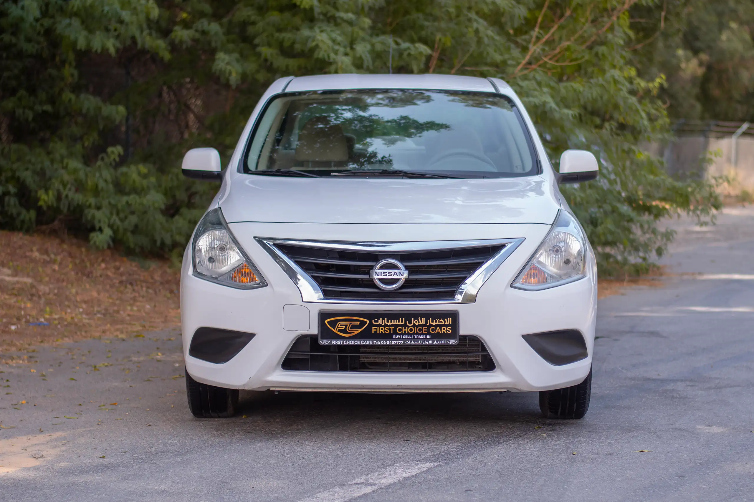 Used 2022 Nissan Sunny SV White – Front View at First Choice Cars Sharjah