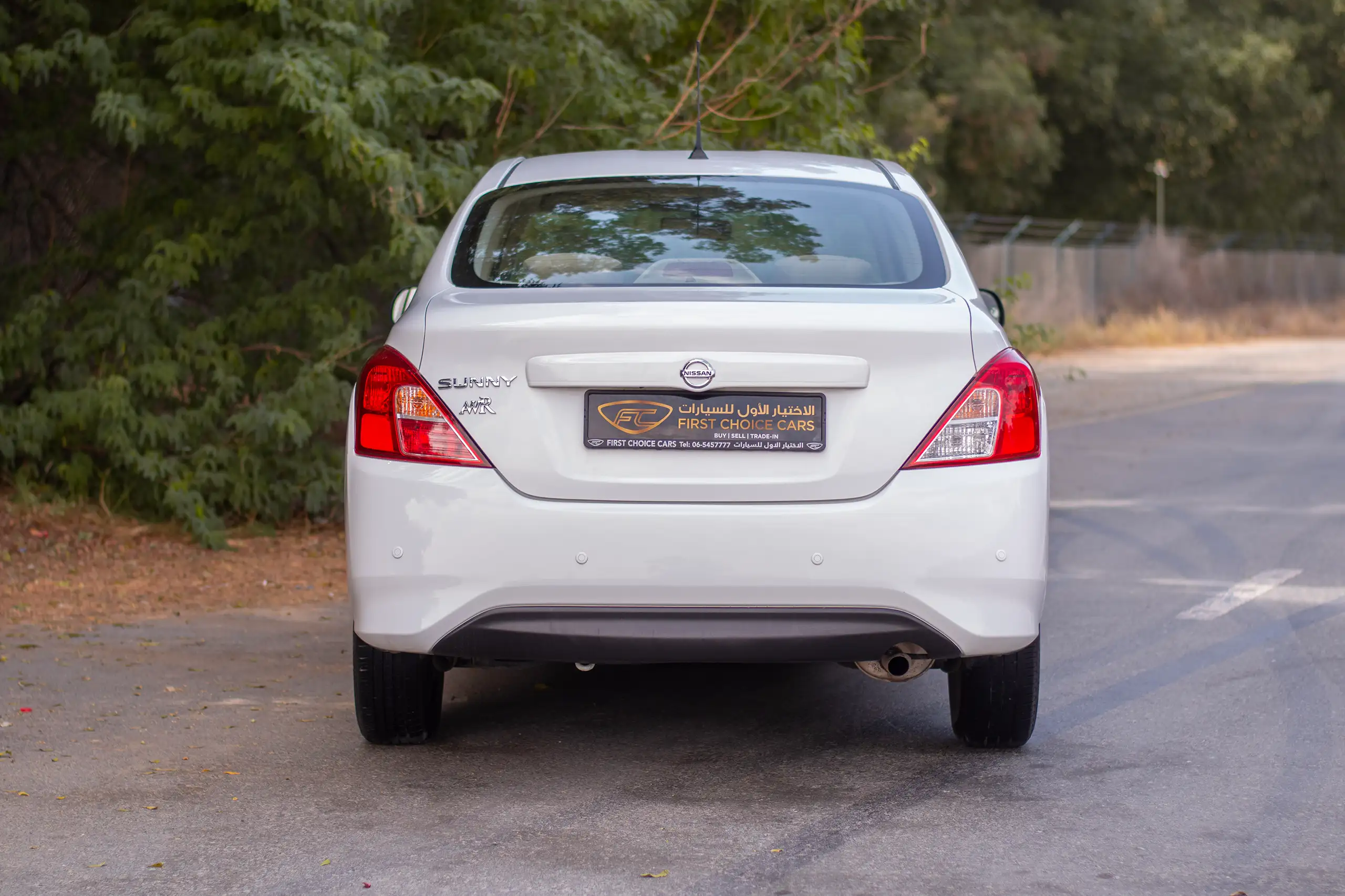 Used 2022 Nissan Sunny SV White – Back/Rear View at First Choice Cars Sharjah