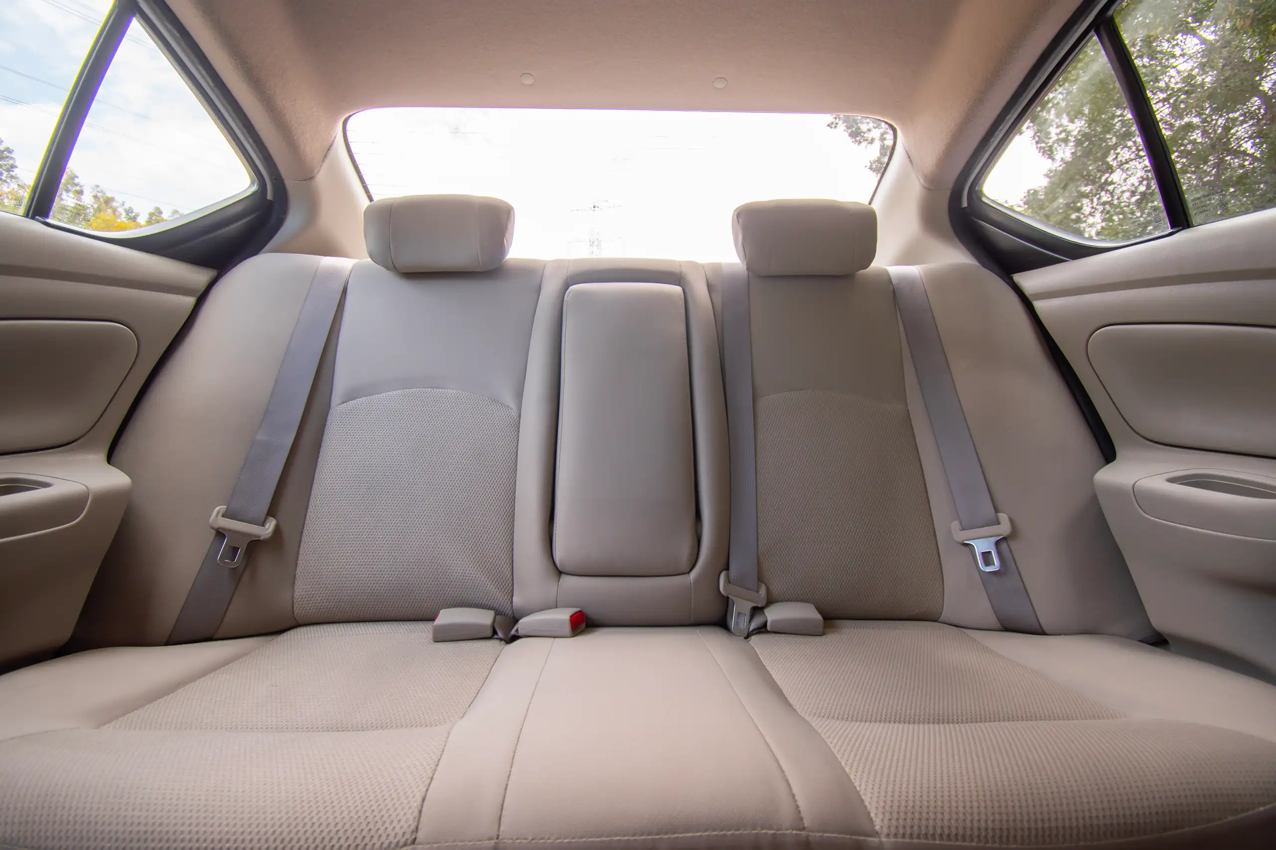 Used 2022 Nissan Sunny SV White – Rear Seat View at First Choice Cars Sharjah
