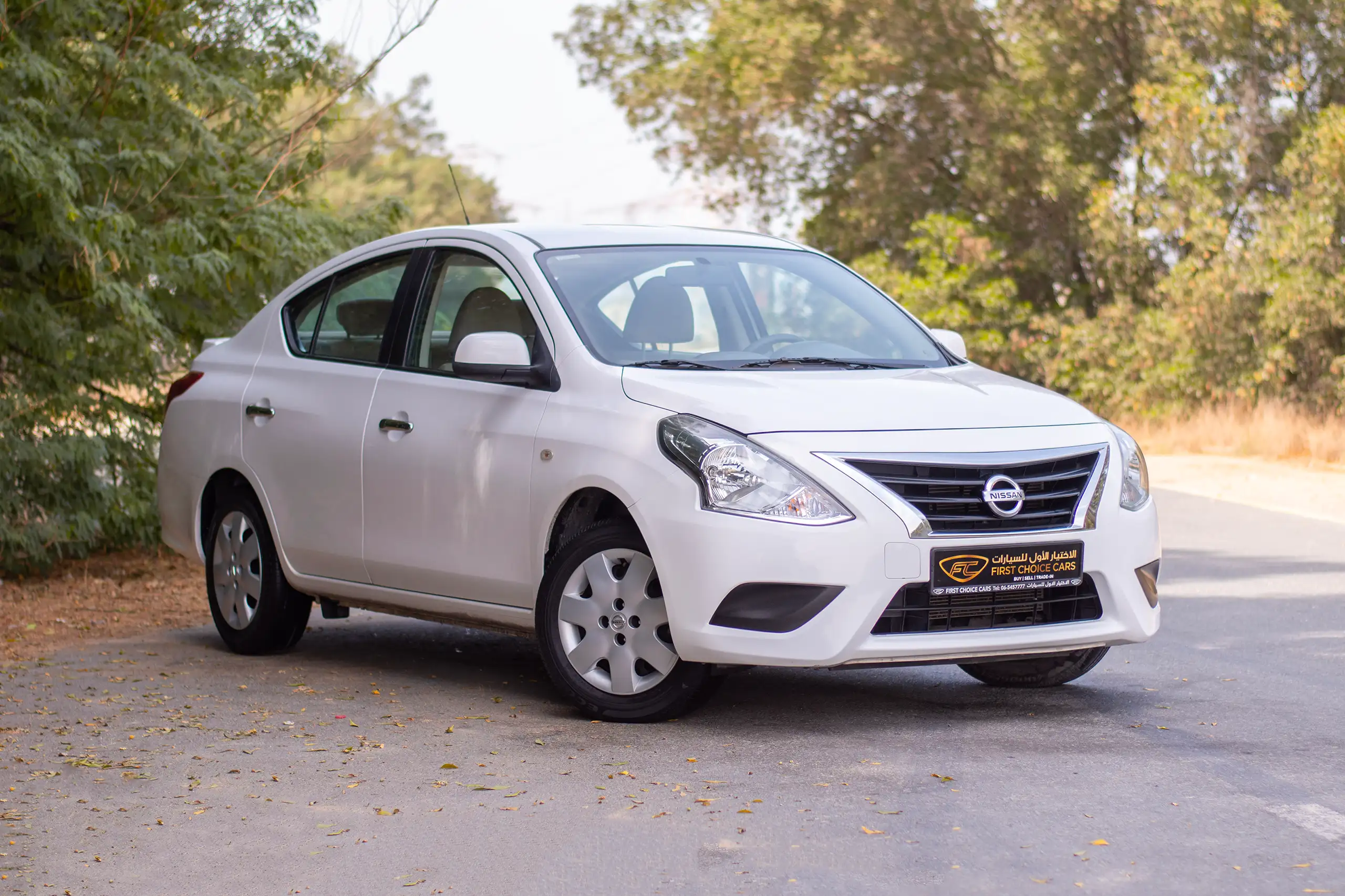 Used 2022 Nissan Sunny SV White – Right Front Diagonal (45°) View at First Choice Cars Sharjah