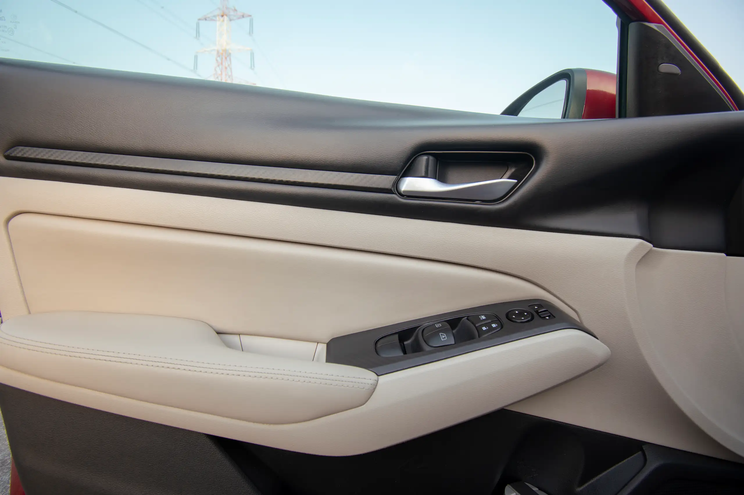 Used 2022 Nissan Altima SV Red – Driver Door Panel Full View at First Choice Cars Sharjah