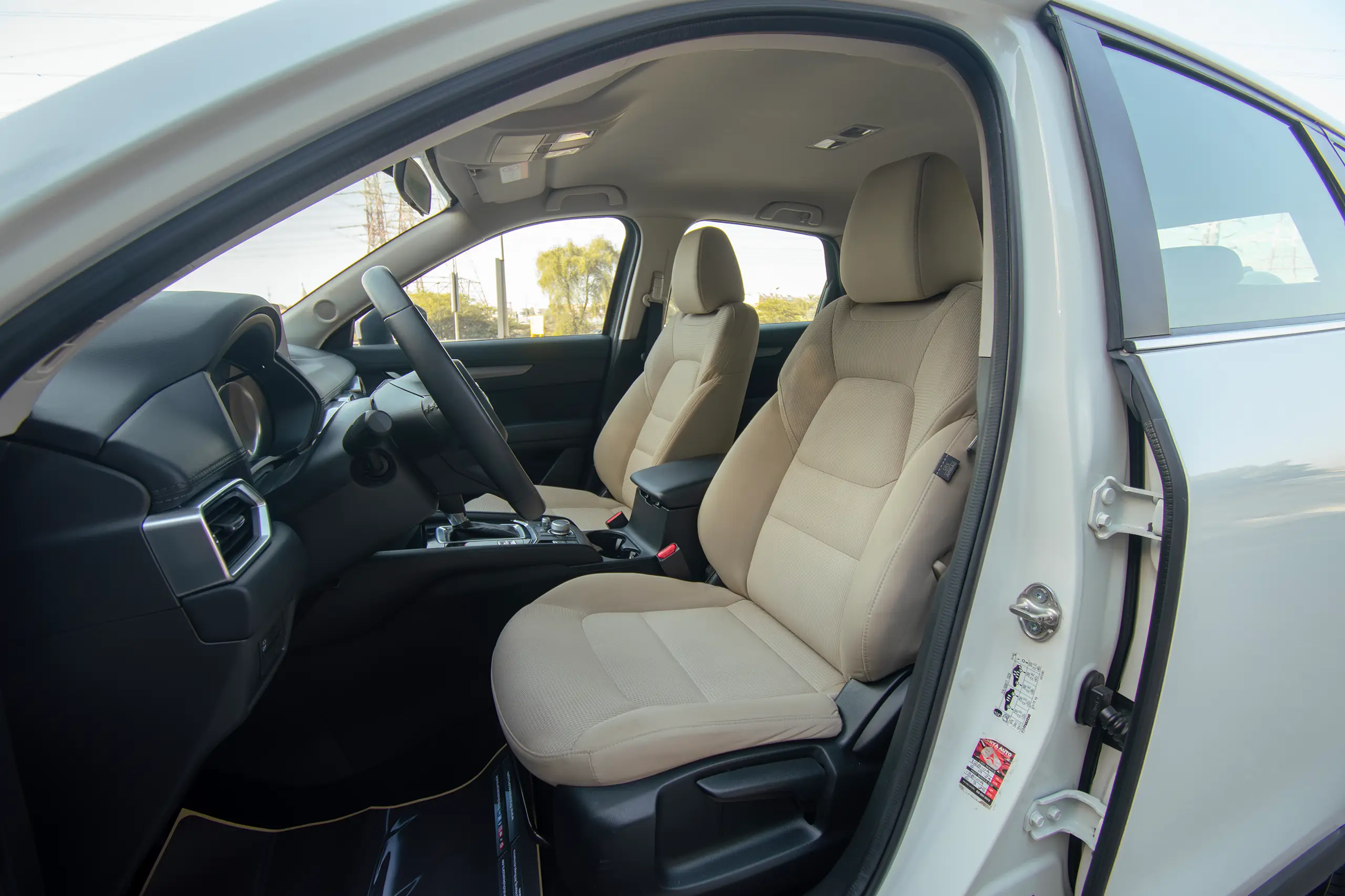 Used 2022 Mazda CX-5 GL White – Front Driver Side Cabin View at First Choice Cars Sharjah