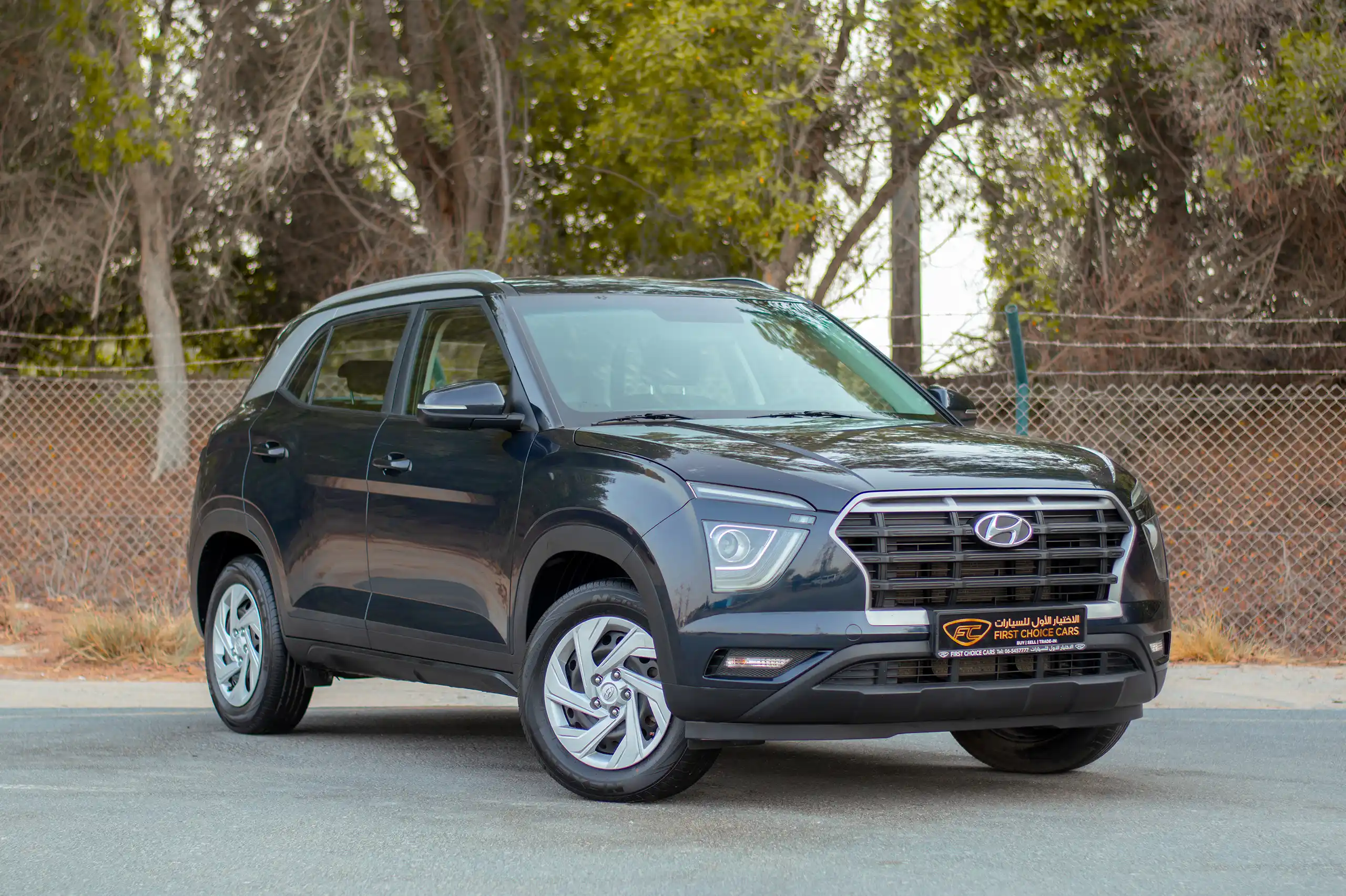Used 2022 Hyundai Creta Smart Blue – Right Front Diagonal (45°) View at First Choice Cars Sharjah