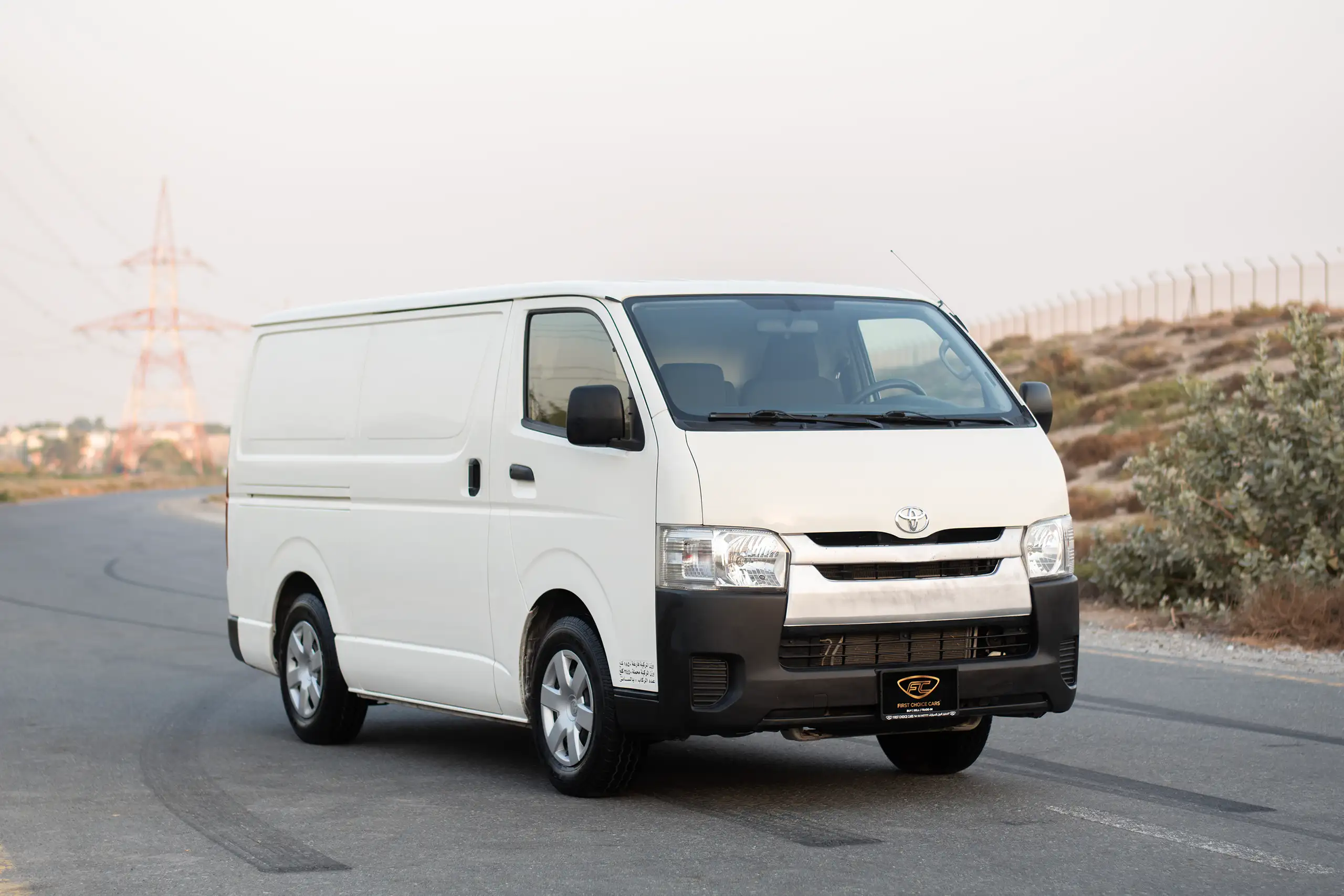 Used 2021 Toyota Hiace GL - Std Roof White – Right Front Diagonal (45°) View at First Choice Cars Sharjah
