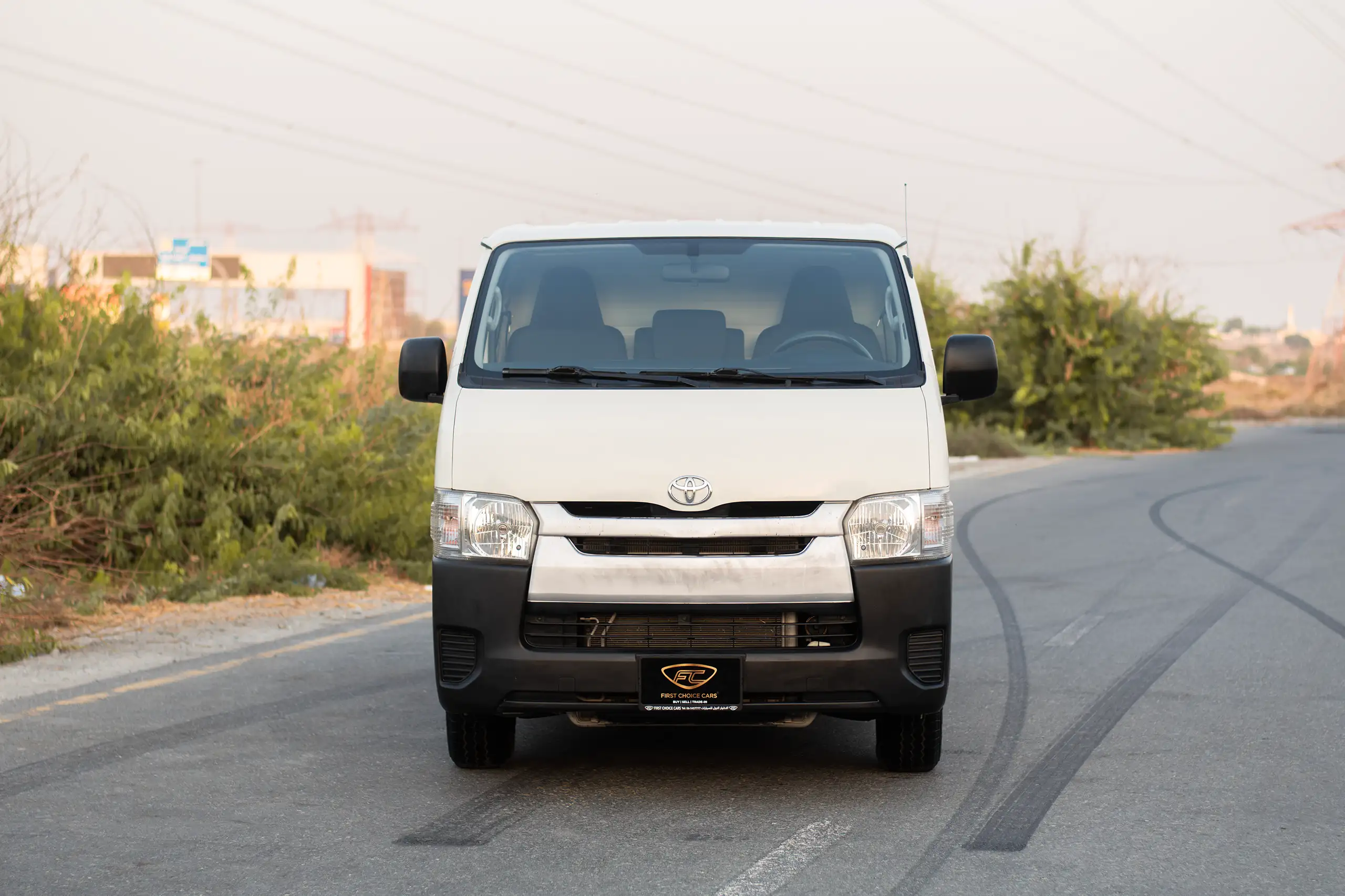 Used 2021 Toyota Hiace GL - Std Roof White – Front View at First Choice Cars Sharjah