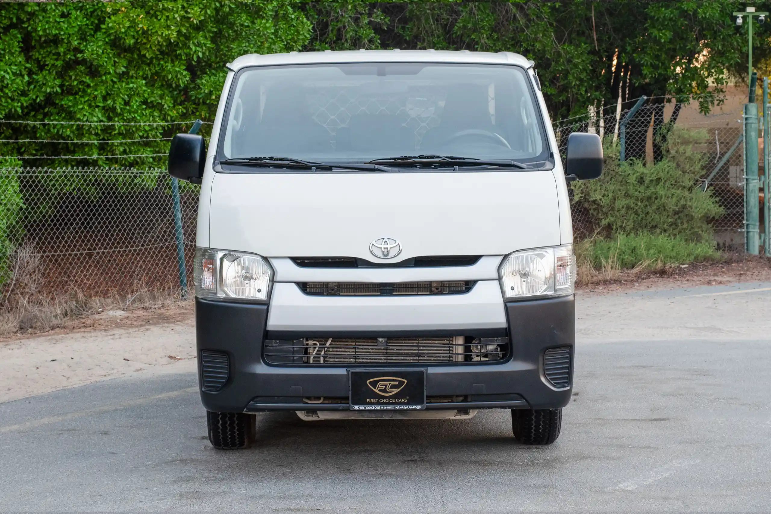 Used 2021 Toyota Hiace GL Std Roof 3 STR Panel Van White – Front View at First Choice Cars Sharjah