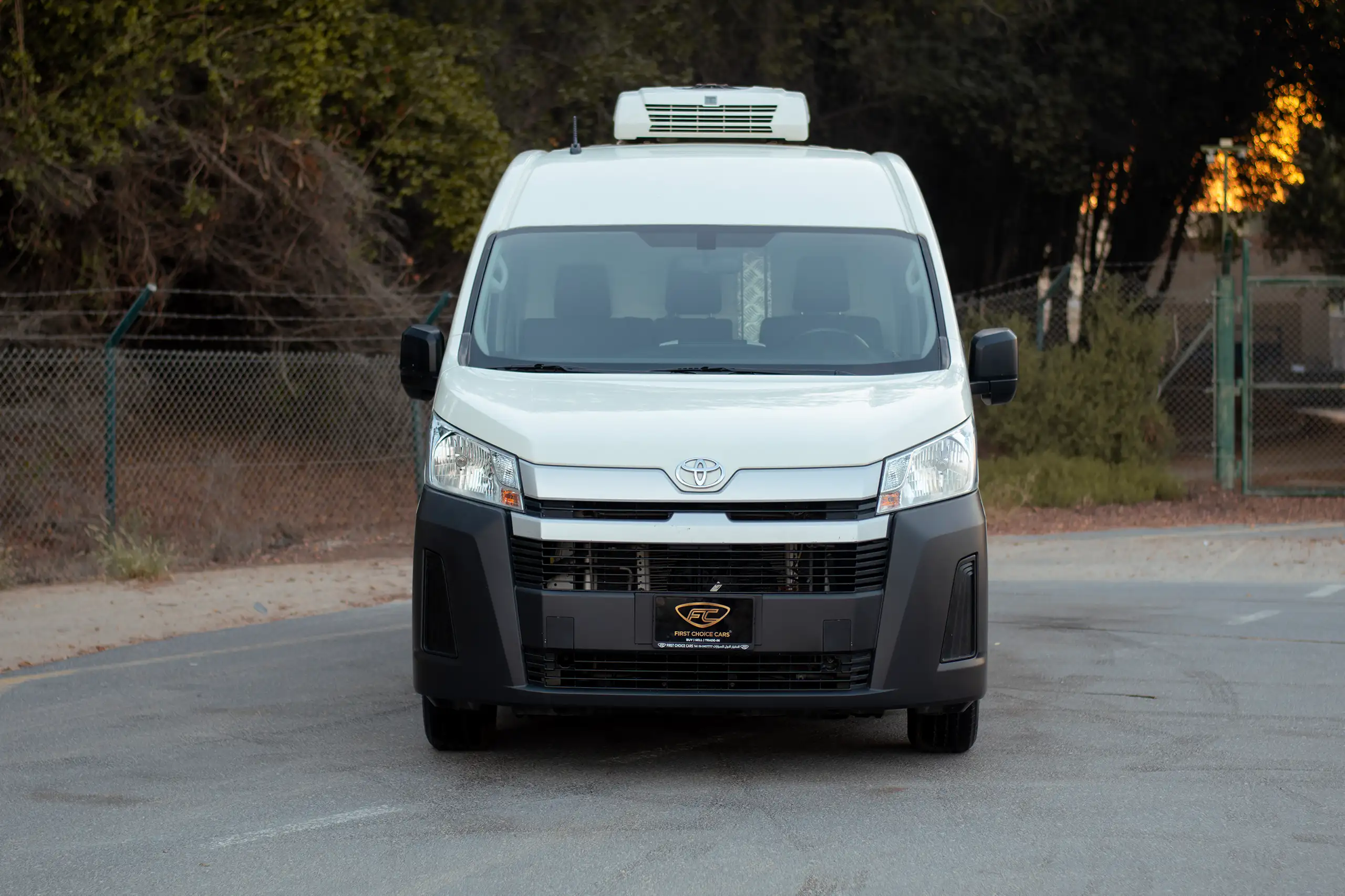 Used 2021 Toyota Hiace GL- High Roof Freezer Van White – Front View at First Choice Cars Sharjah