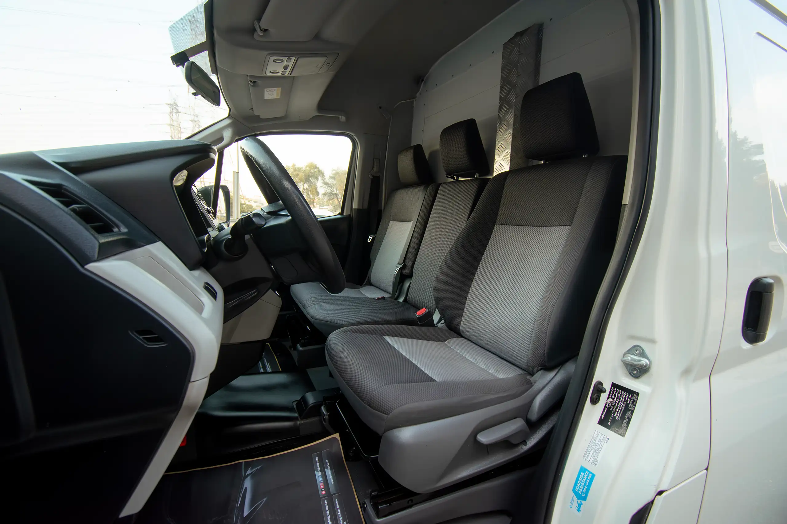 Used 2021 Toyota Hiace GL- High Roof Freezer Van White – Front Driver Side Cabin View at First Choice Cars Sharjah