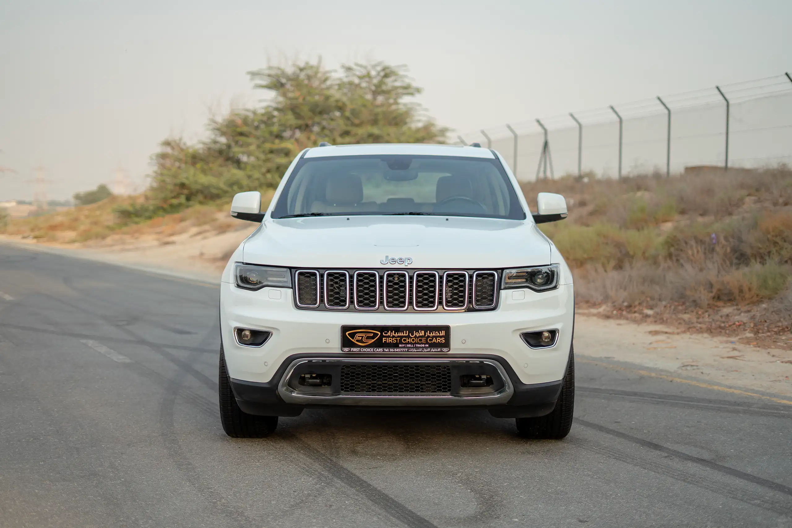 Used 2021 Jeep Grand Cherokee Limited White – Front View at First Choice Cars Sharjah