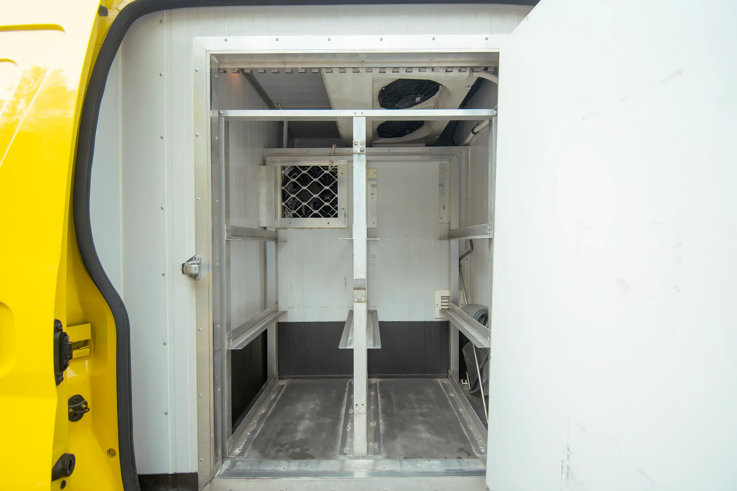 Used 2020 Toyota Hiace GL- High Roof Yellow – Freezer Box Right Side Interior View at First Choice Cars Sharjah